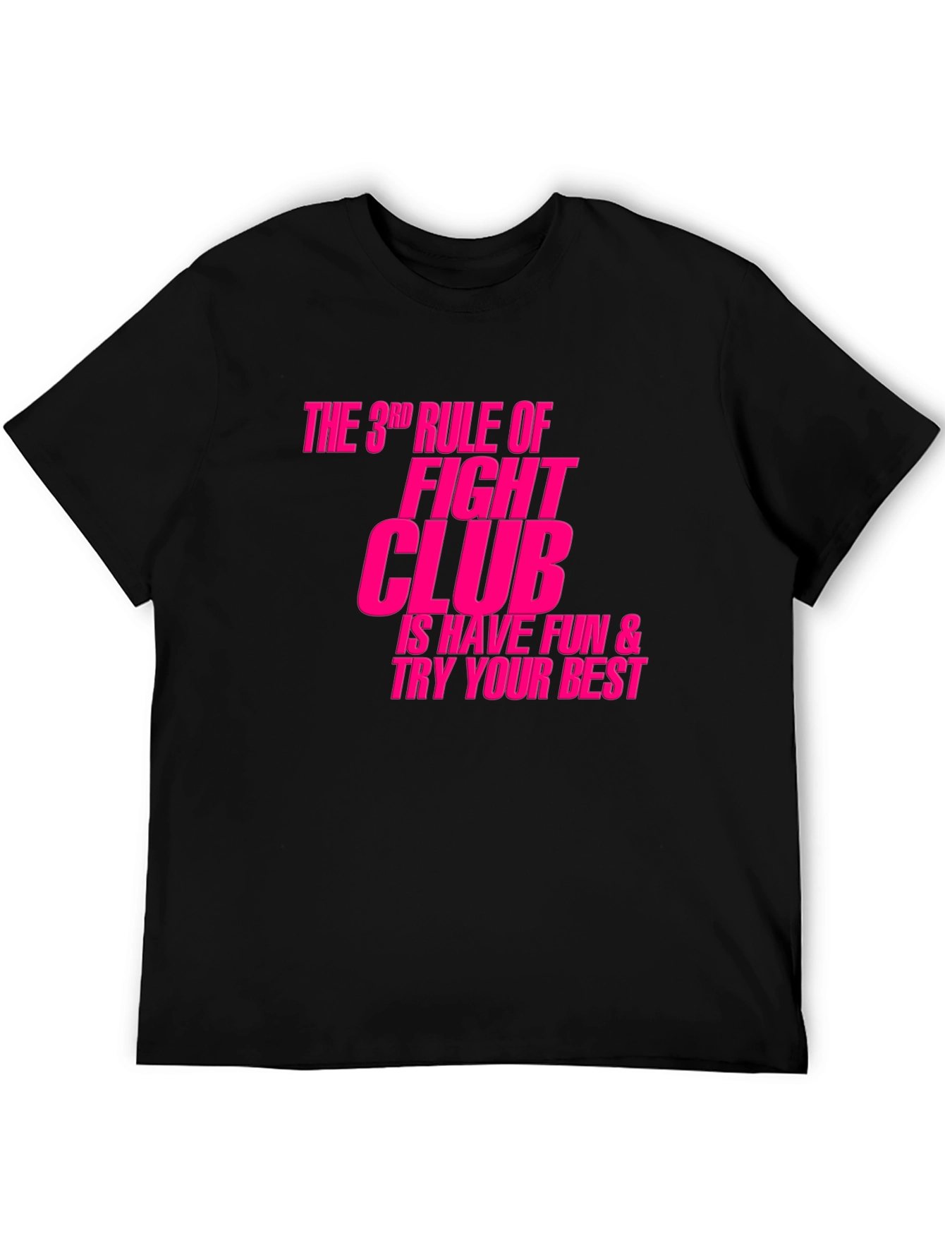 Fight Club Rule 3 T-Shirt - Pink Graphic Tee