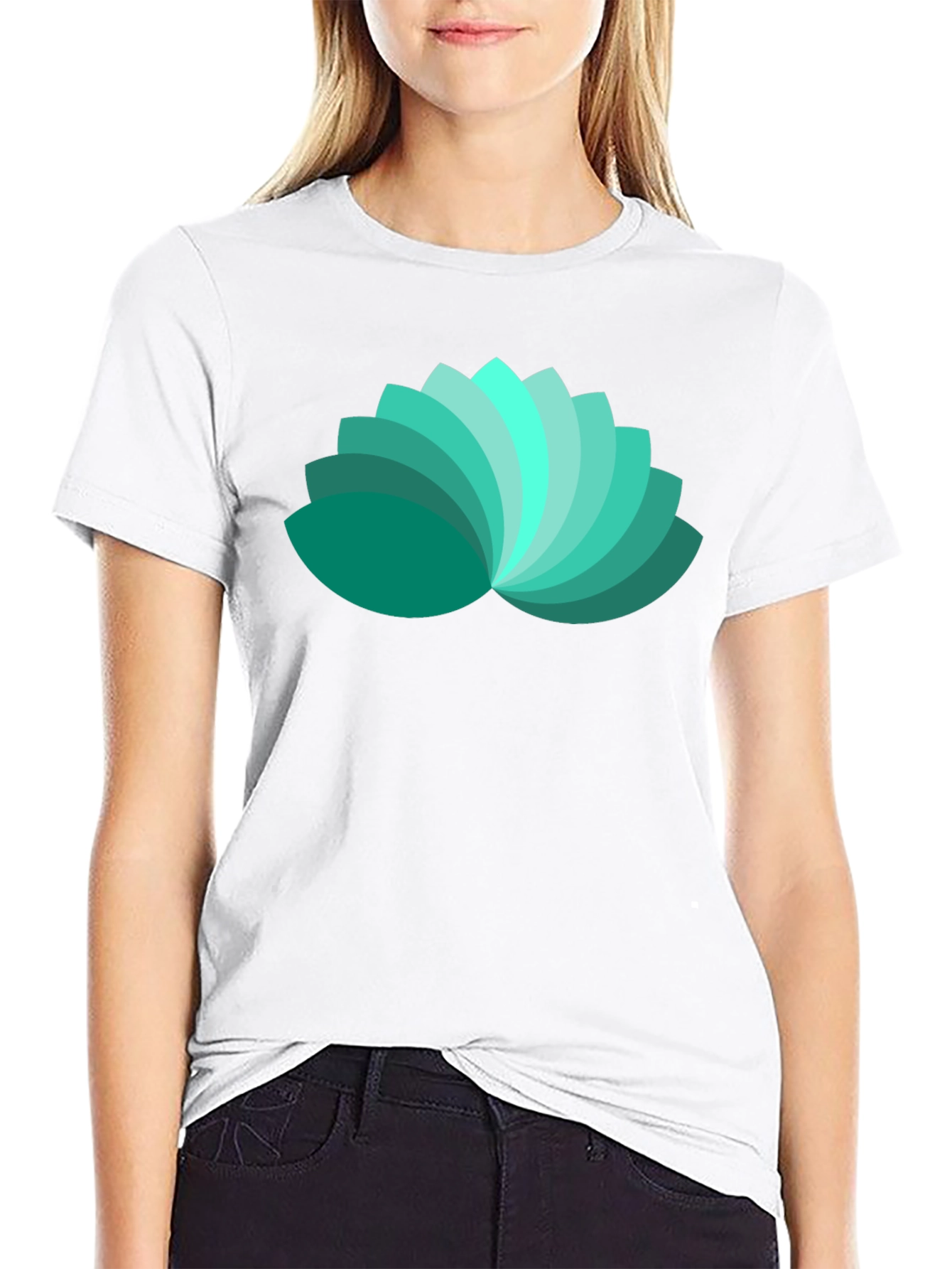 Lotus Petal Graphic Black T-Shirt