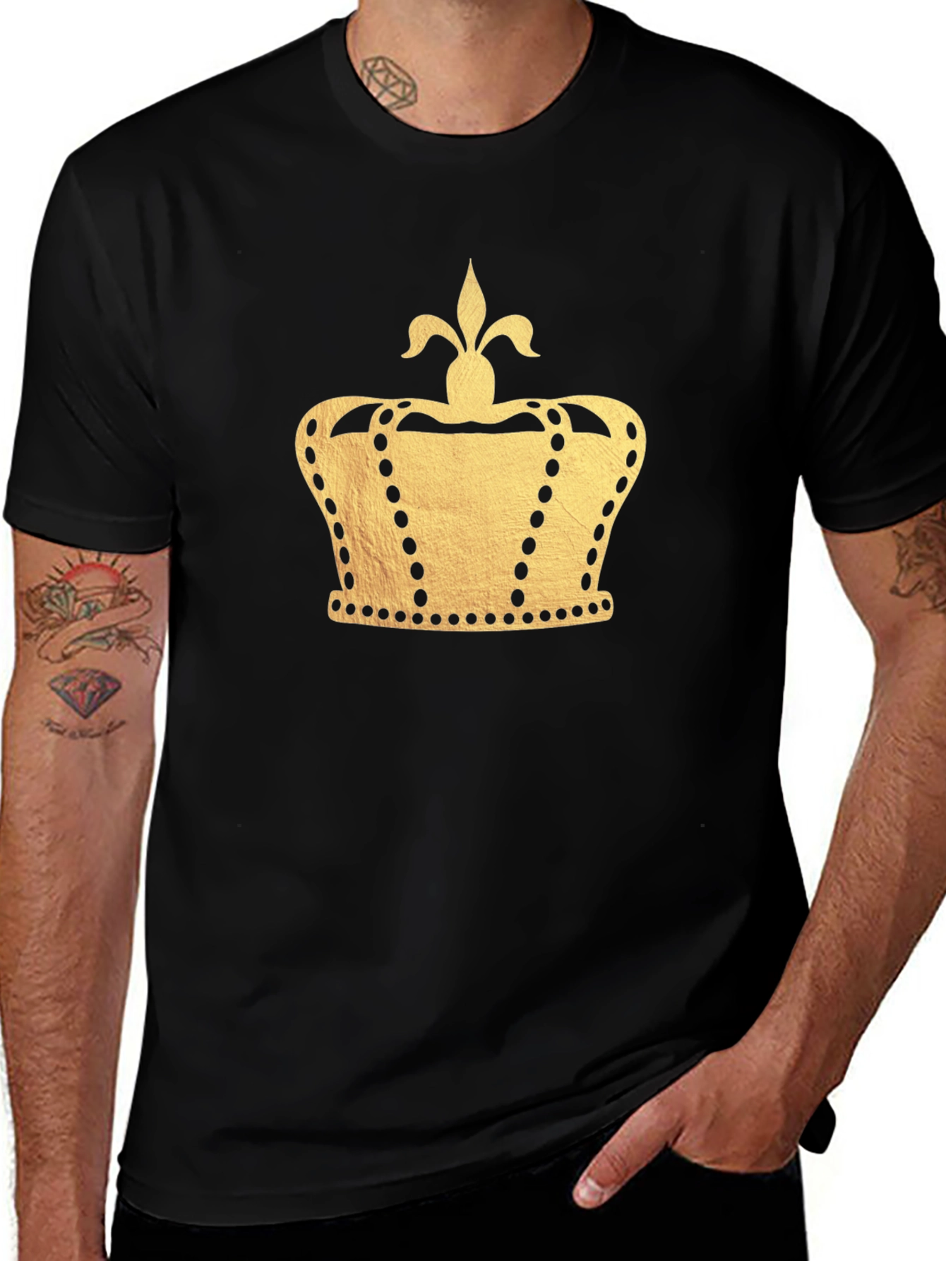 Gold Crown Graphic Black T-Shirt