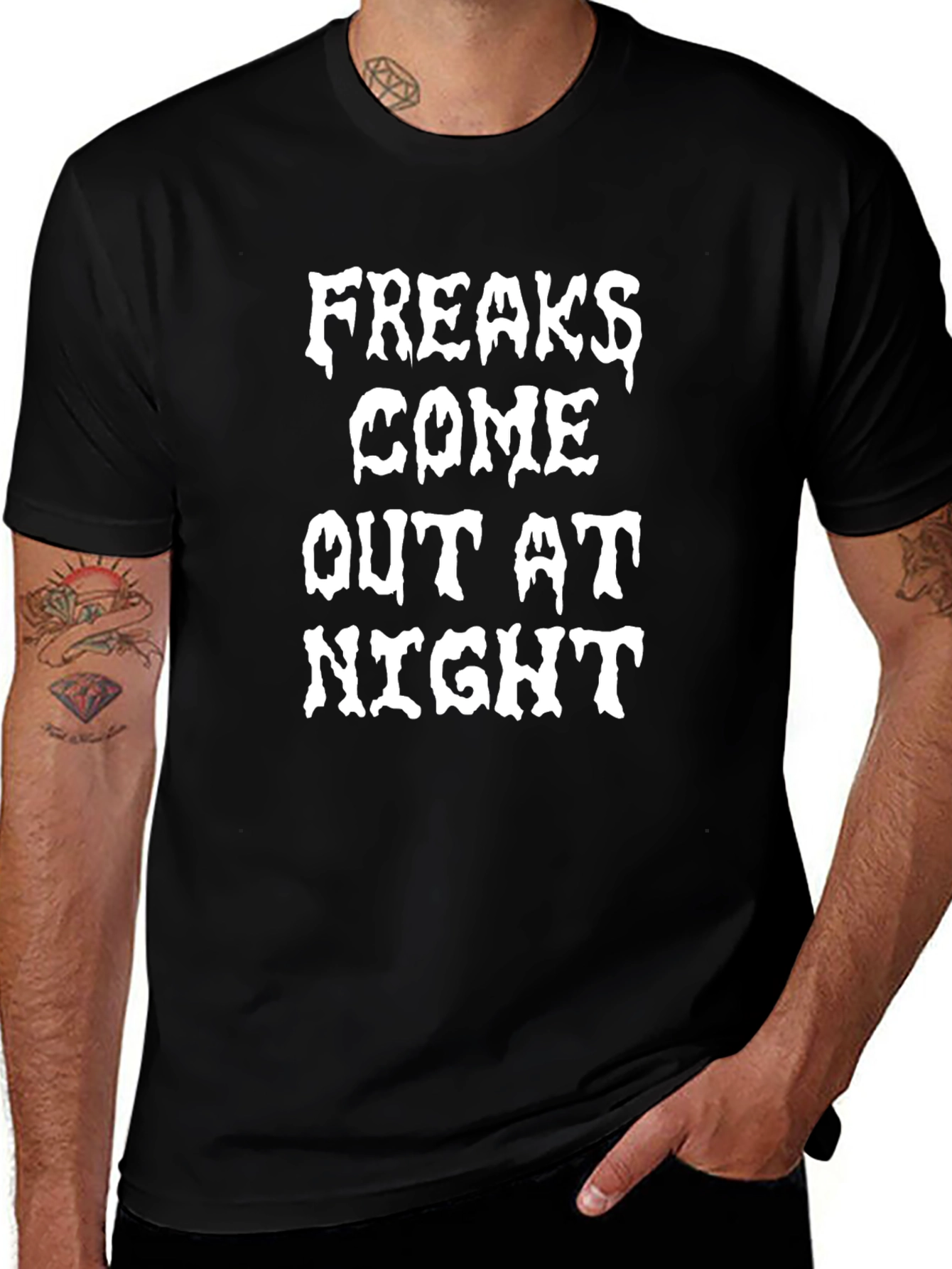 Freaks Come Out at Night Graphic Tee - Black