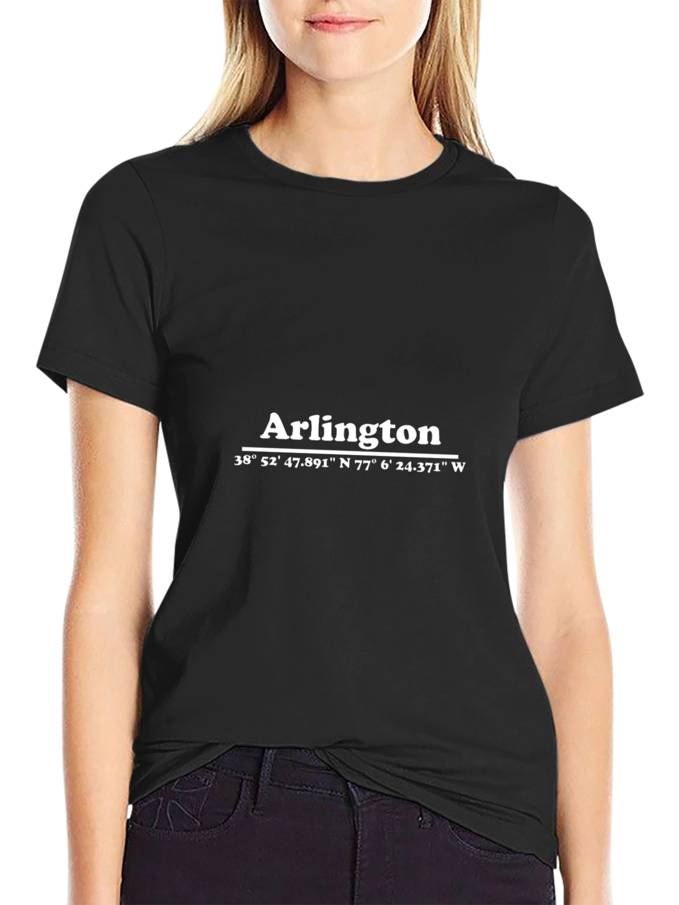 Arlington Coordinates Black T-Shirt