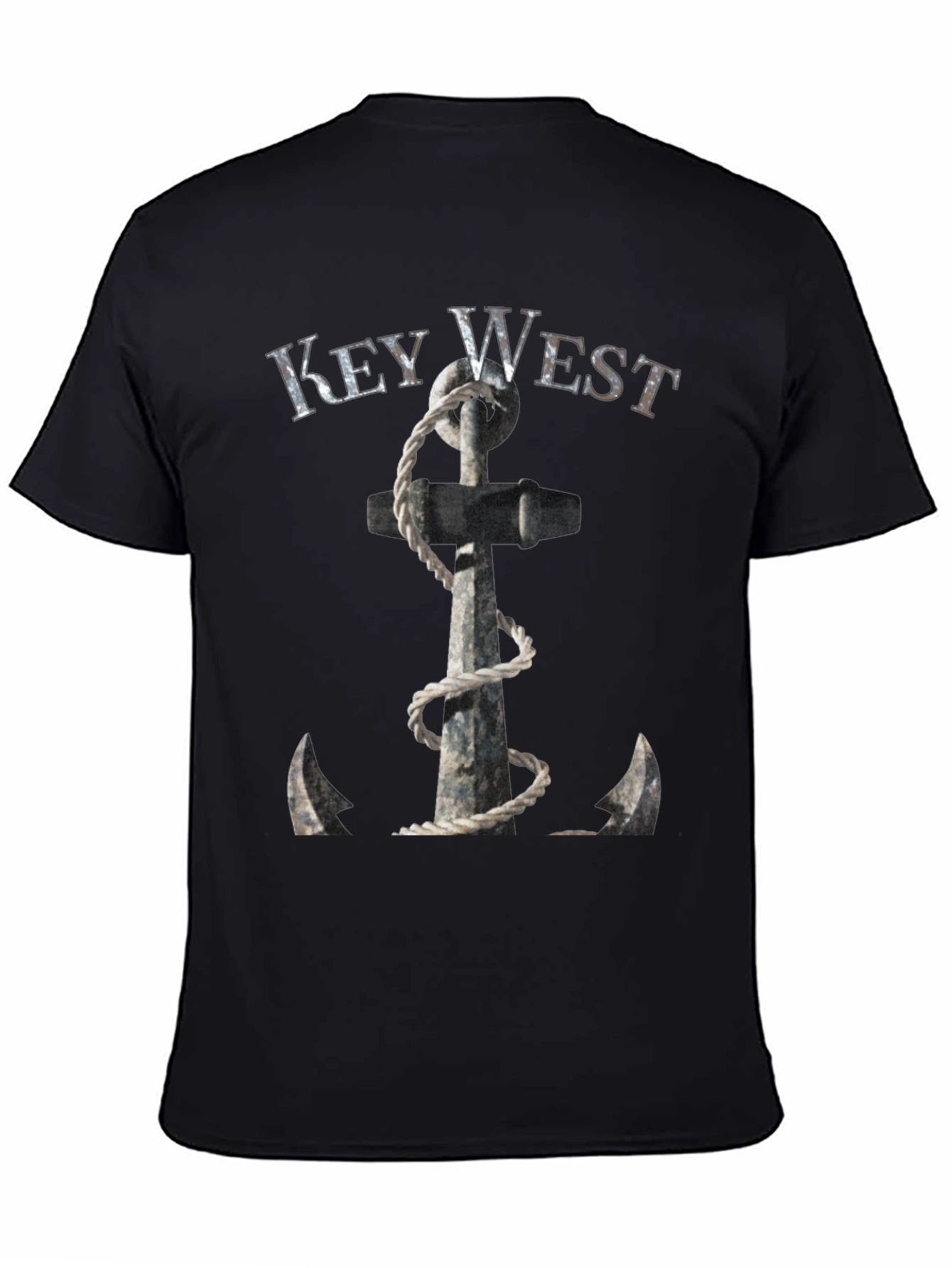 Key West Anchor Graphic Tee - Black Cotton