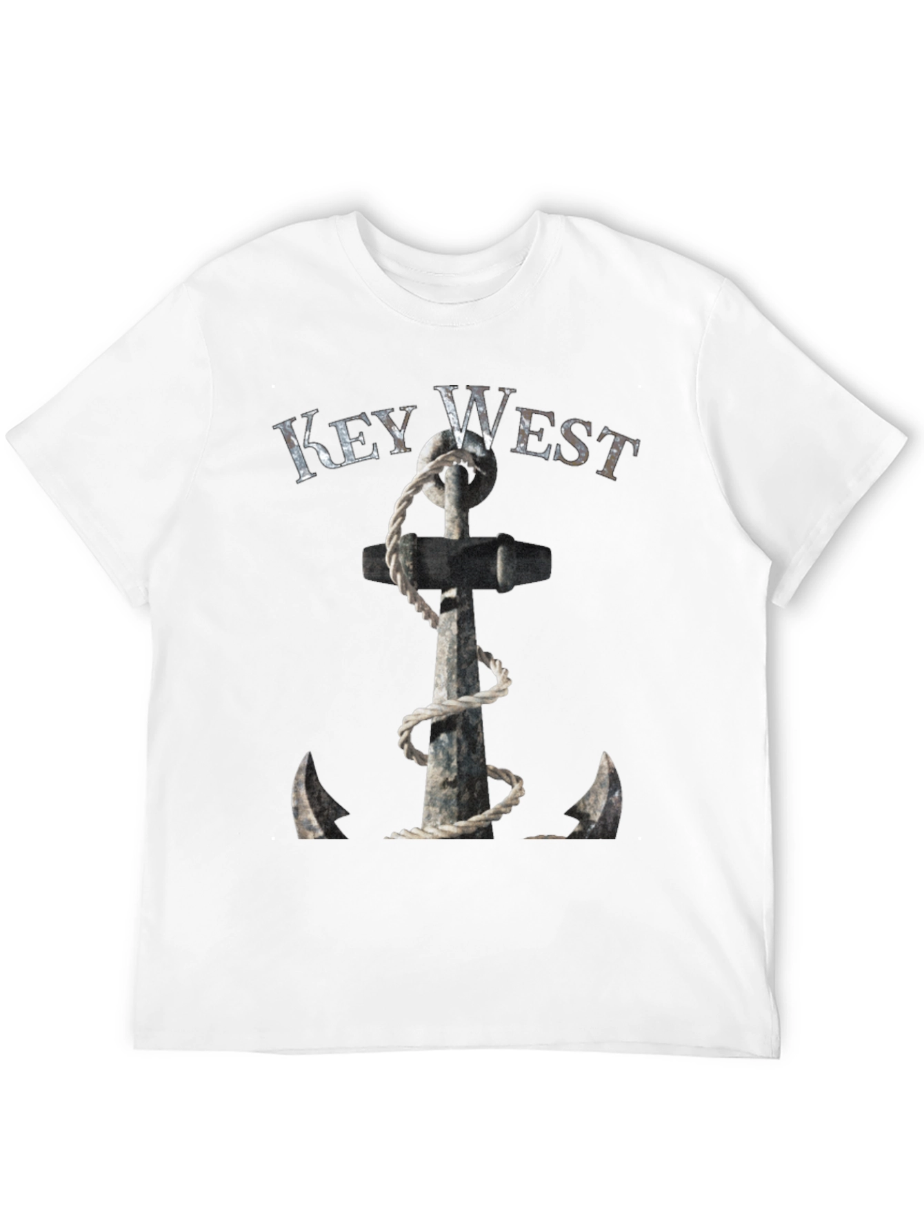 Key West Anchor Graphic Tee - Black Cotton
