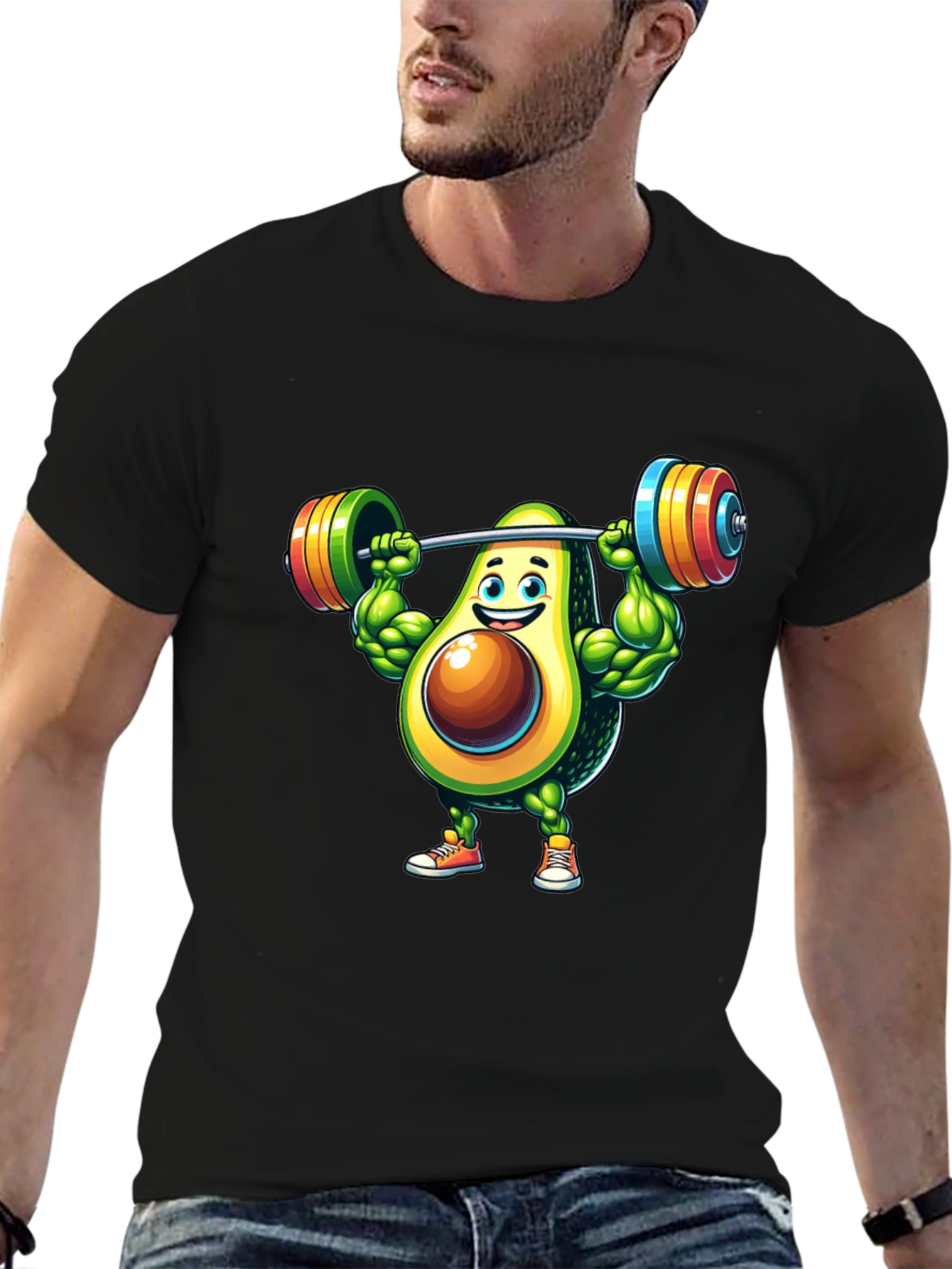 Avocado Gym Workout Graphic T-Shirt