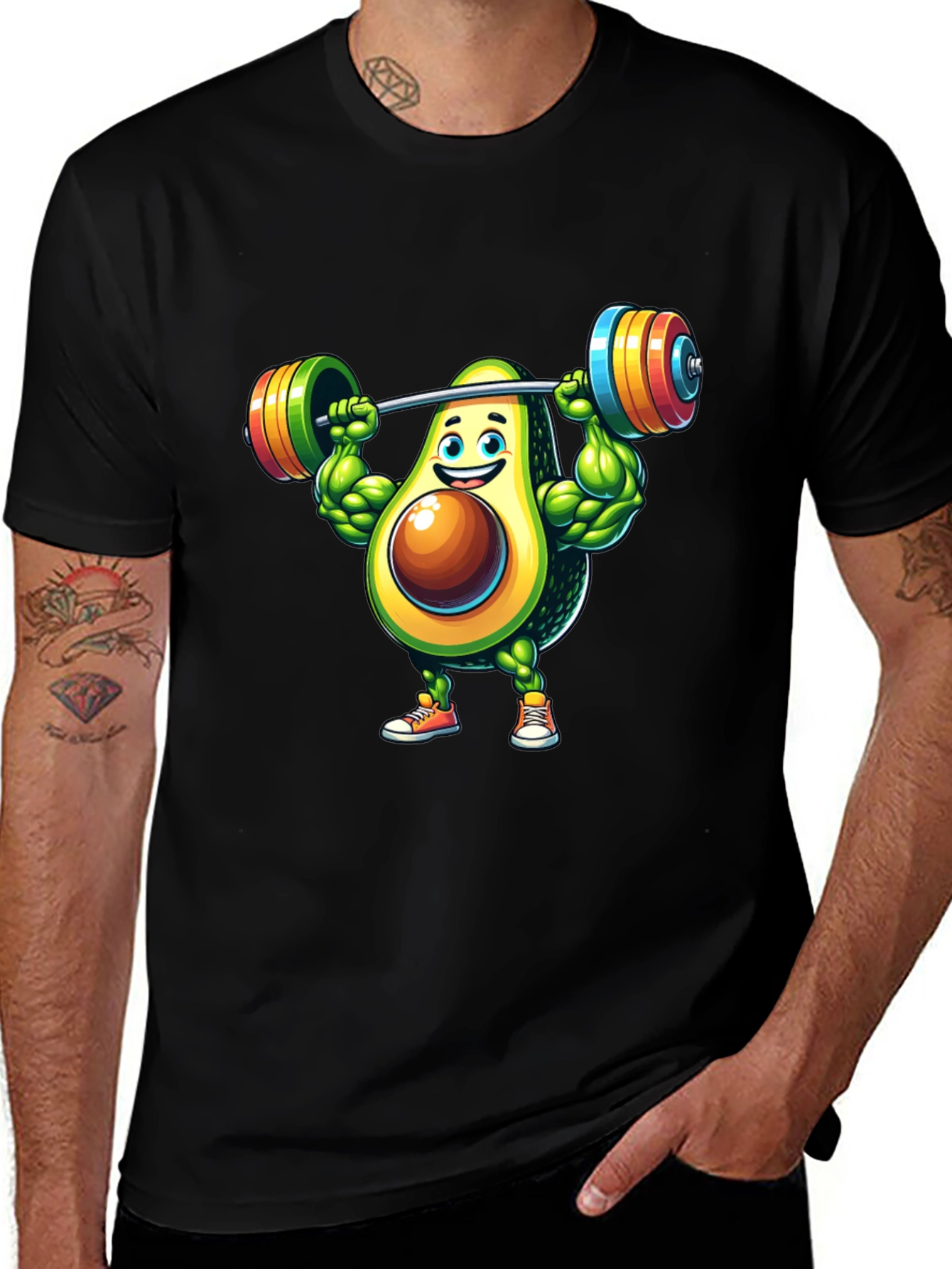Avocado Gym Workout Graphic T-Shirt