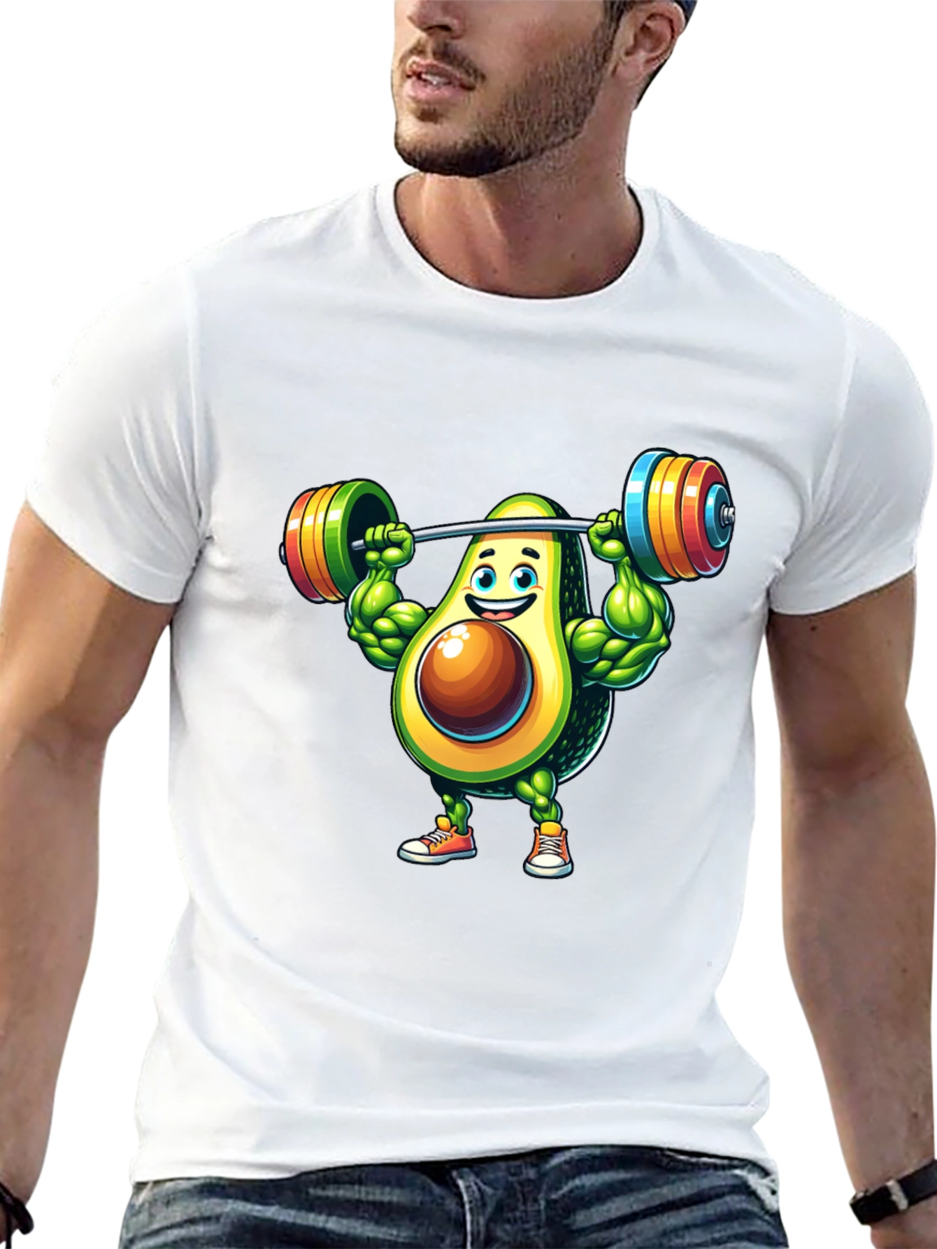 Avocado Gym Workout Graphic T-Shirt