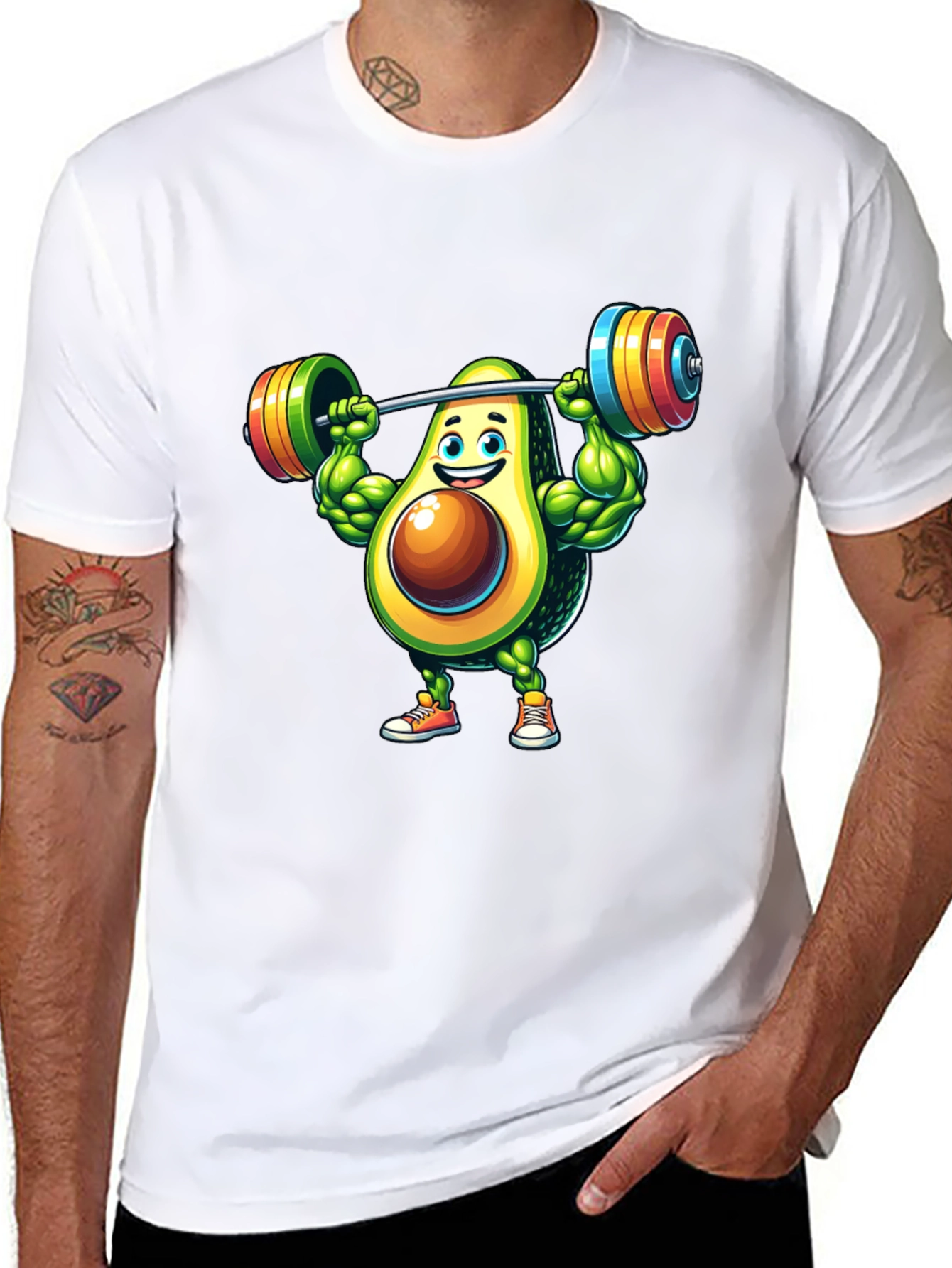 Avocado Gym Workout Graphic T-Shirt
