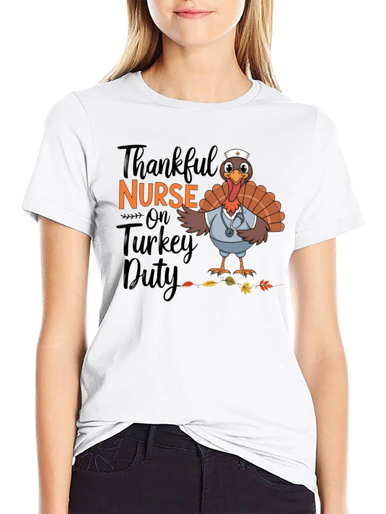 Thankful Nurse Turkey Duty T-Shirt