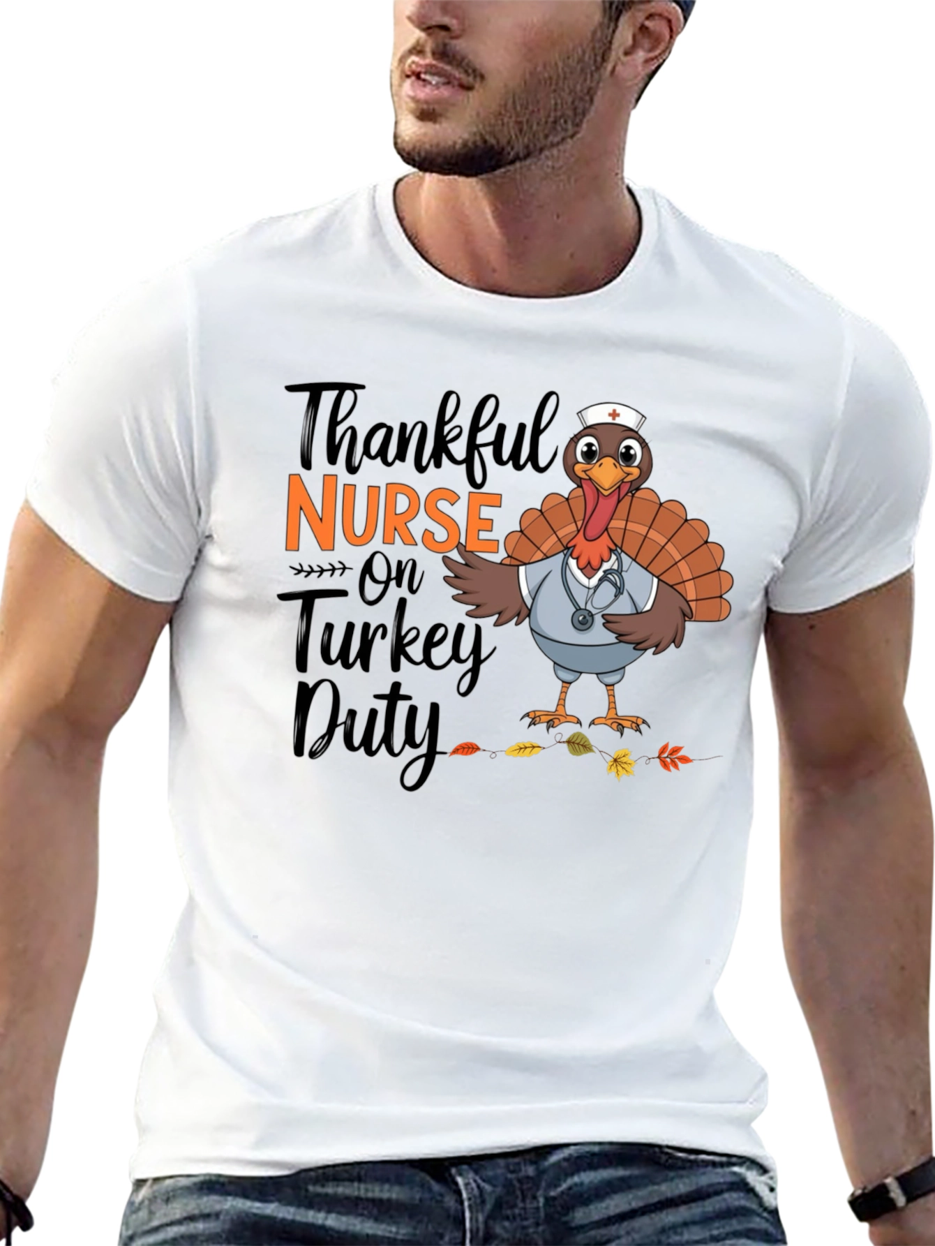 Thankful Nurse Turkey Duty T-Shirt