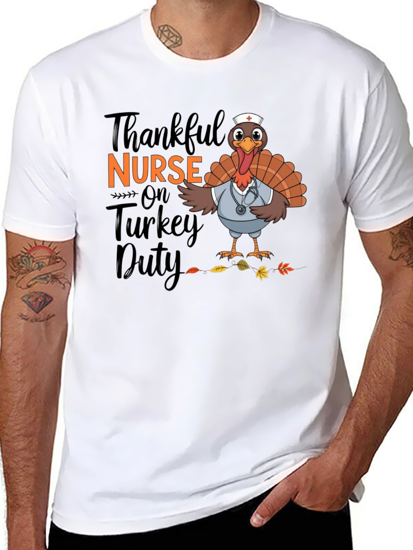 Thankful Nurse Turkey Duty T-Shirt