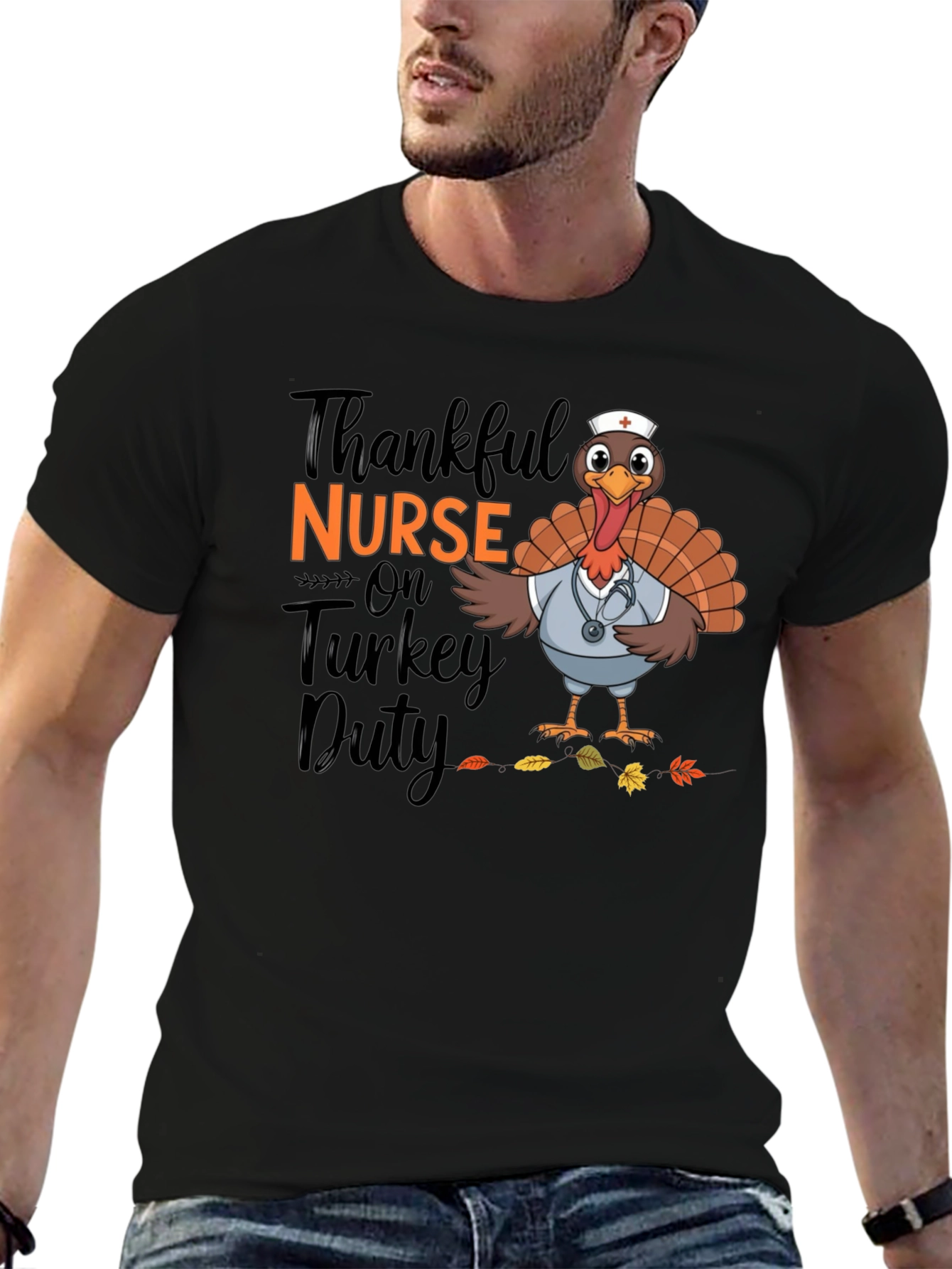 Thankful Nurse Turkey Duty T-Shirt