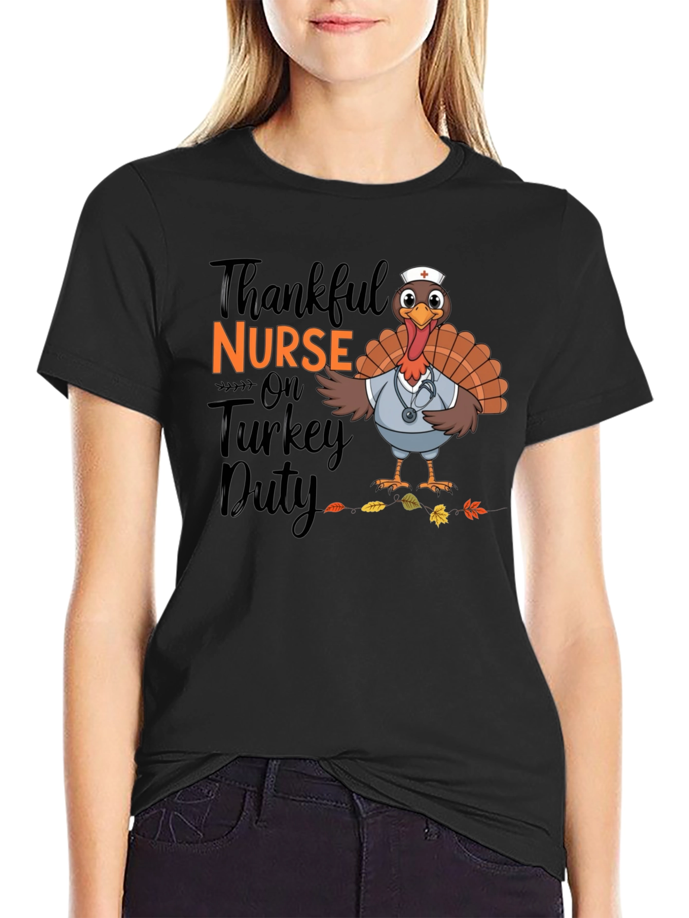 Thankful Nurse Turkey Duty T-Shirt