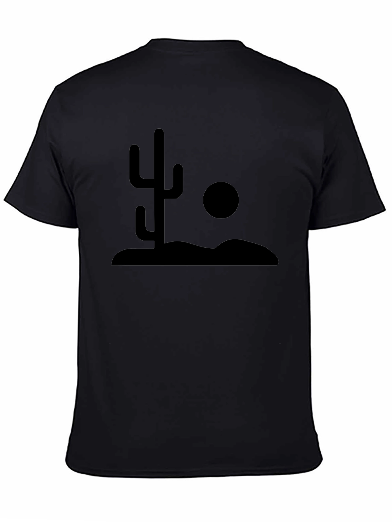 Desert Cactus Graphic Tee - Black Cotton T-Shirt