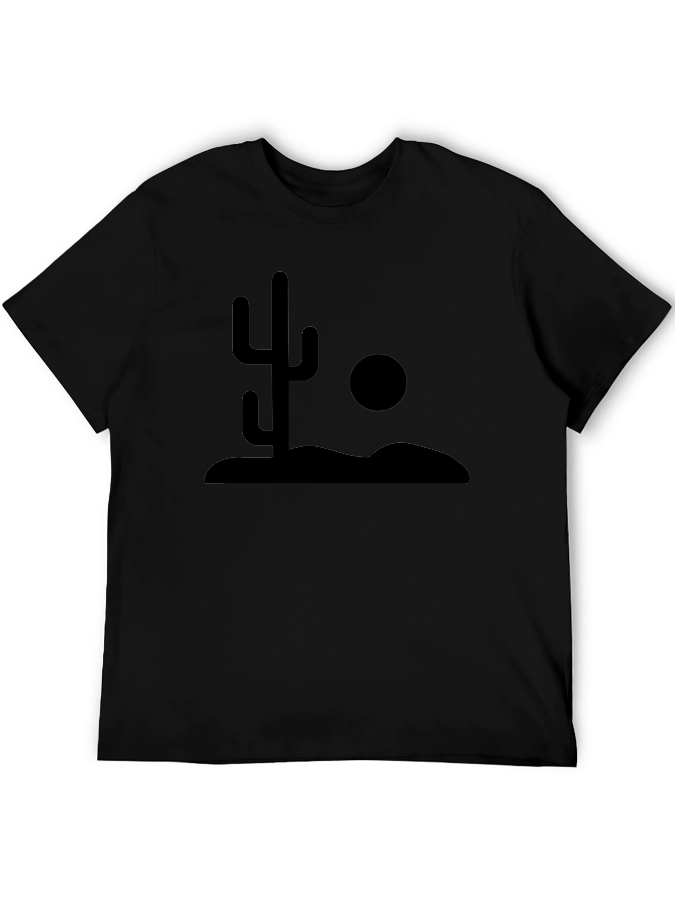 Desert Cactus Graphic Tee - Black Cotton T-Shirt