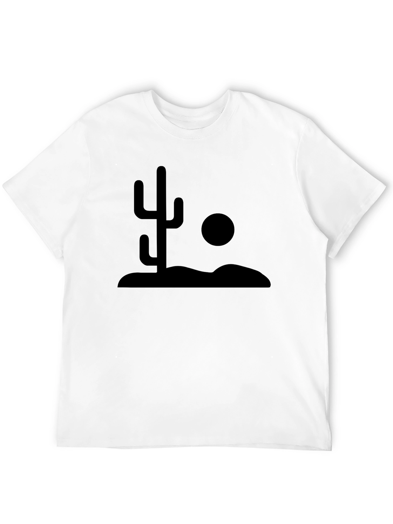 Desert Cactus Graphic Tee - Black Cotton T-Shirt