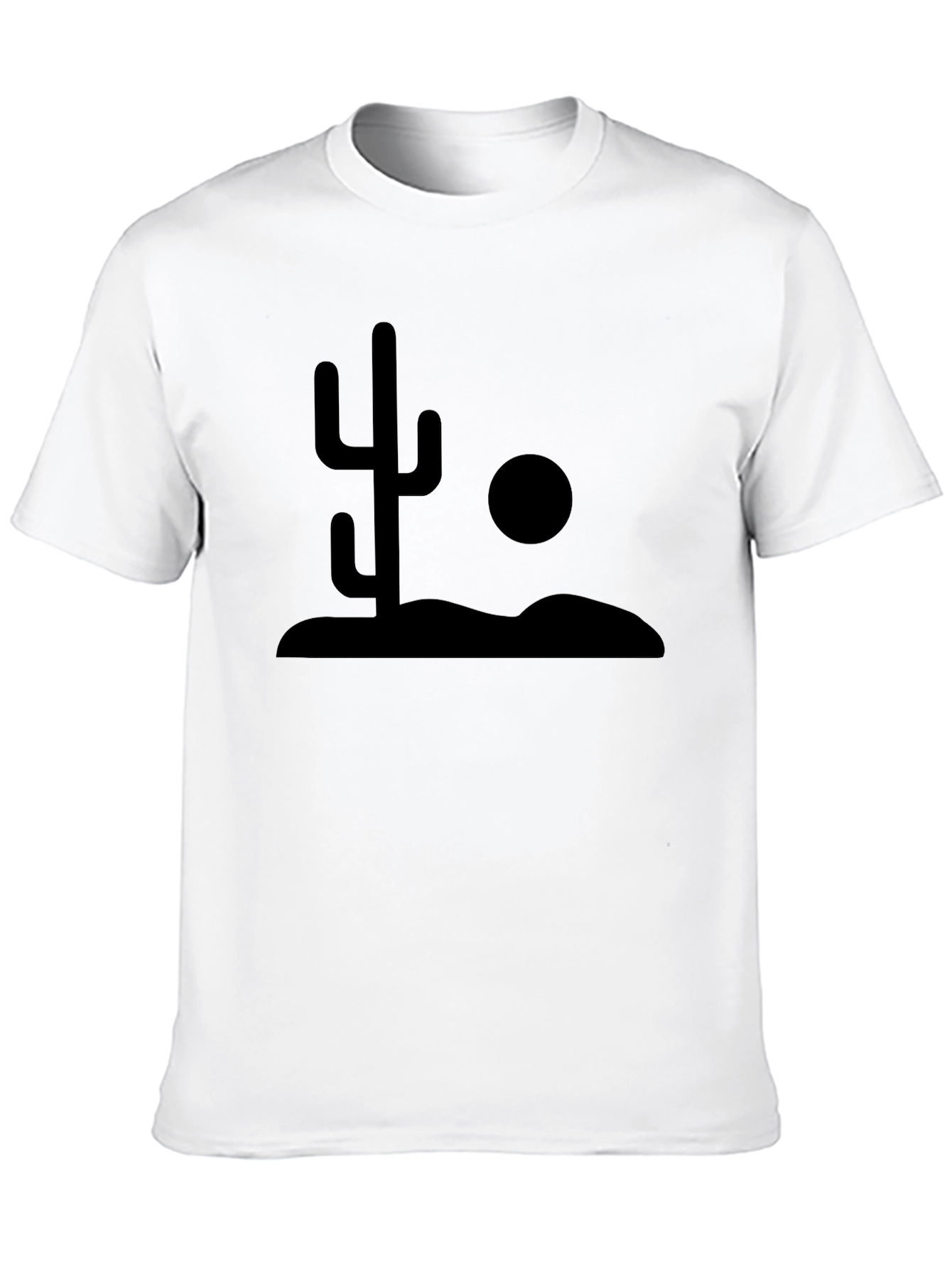 Desert Cactus Graphic Tee - Black Cotton T-Shirt