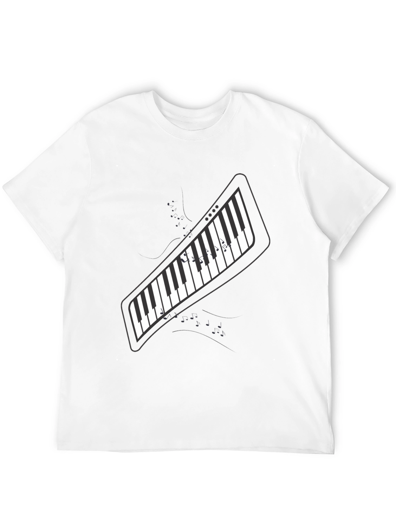 Piano Keys Graphic Print Black T-Shirt