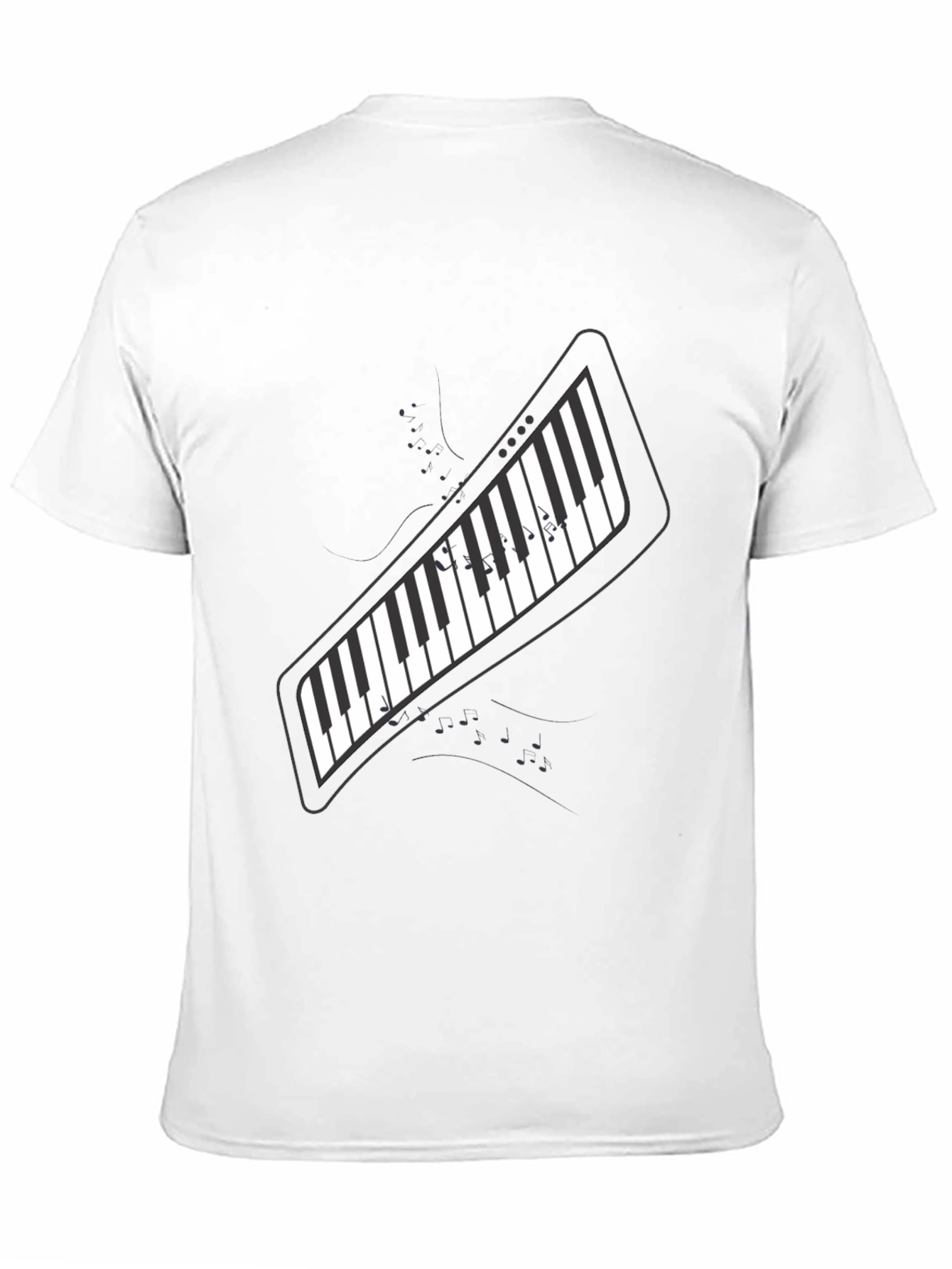 Piano Keys Graphic Print Black T-Shirt