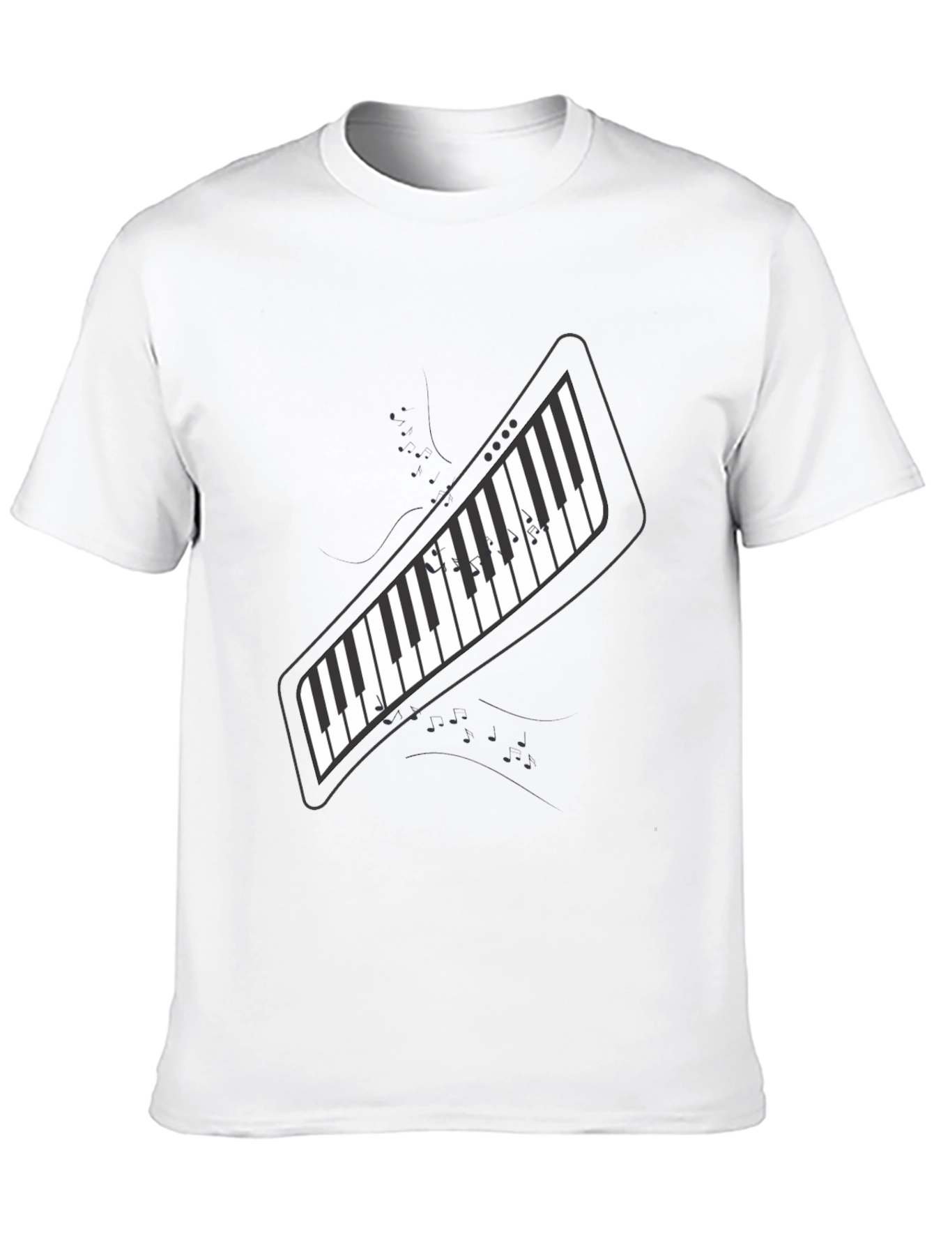 Piano Keys Graphic Print Black T-Shirt