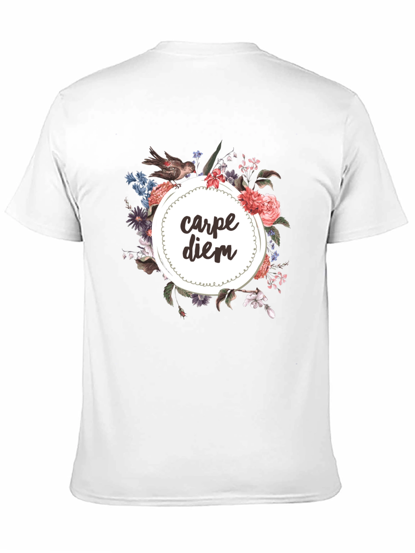 Carpe Diem Floral Graphic Tee - Black T-Shirt