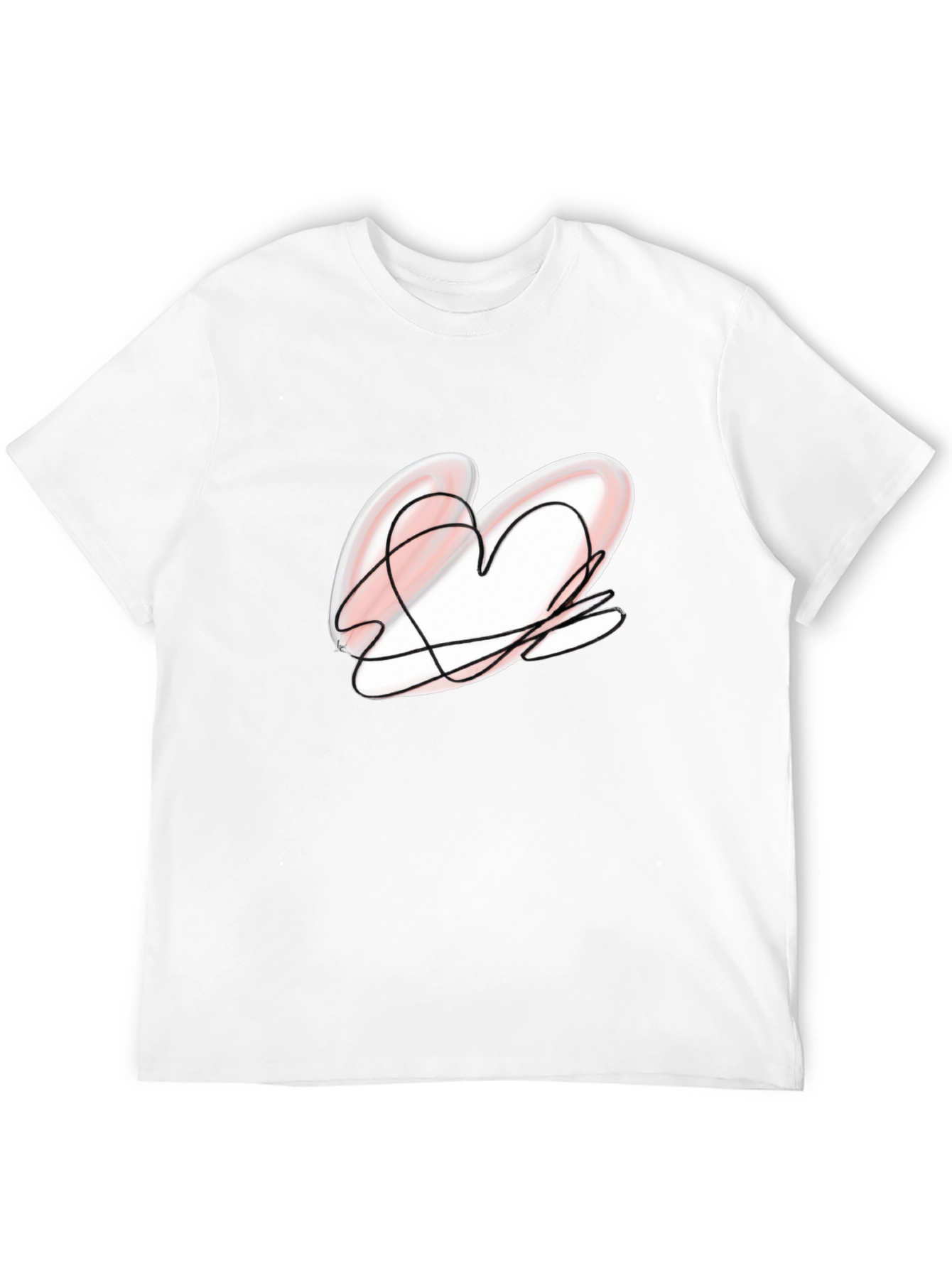 Heart Scribble Black Tee - Unique Graphic Design