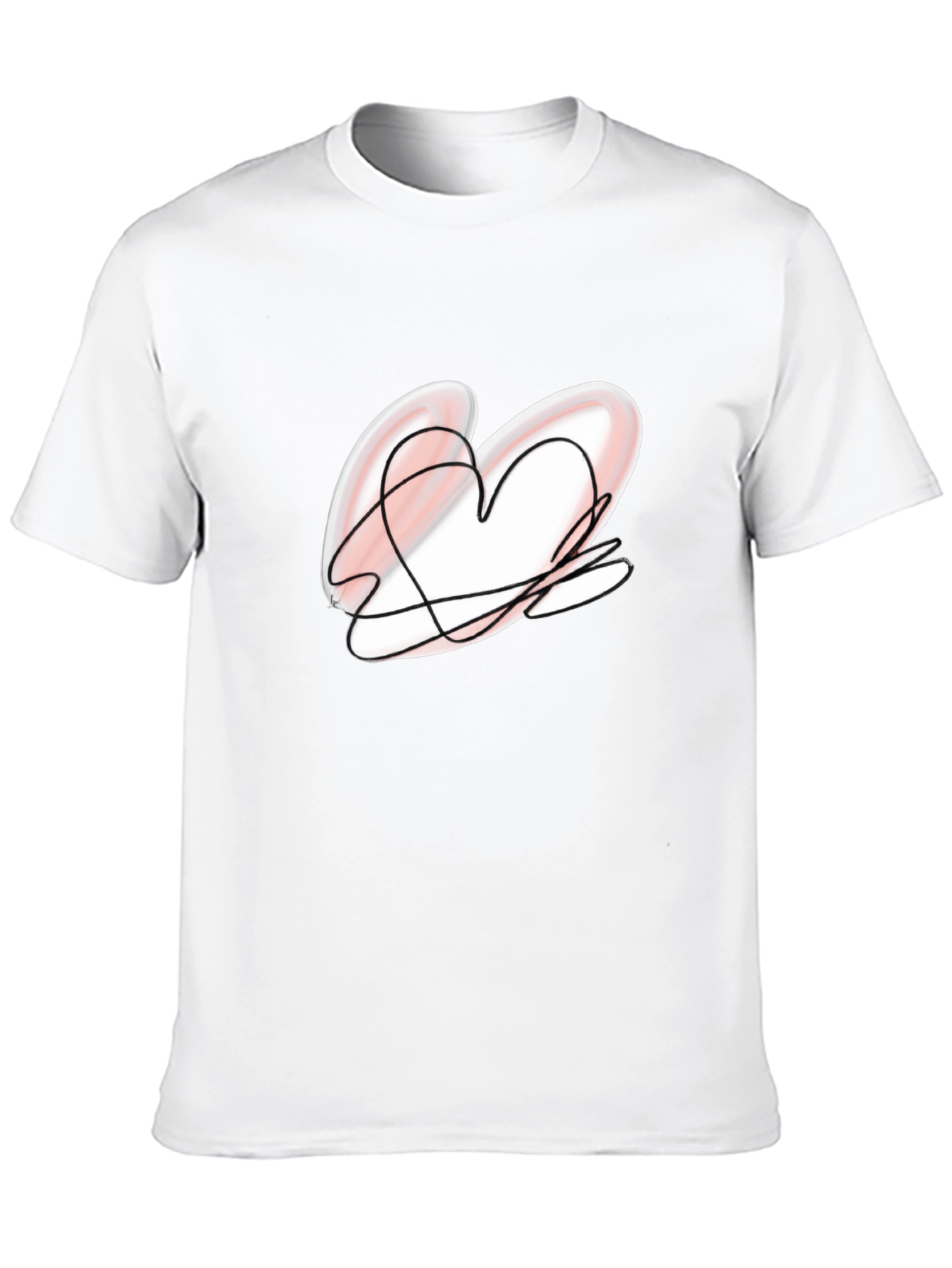 Heart Scribble Black Tee - Unique Graphic Design