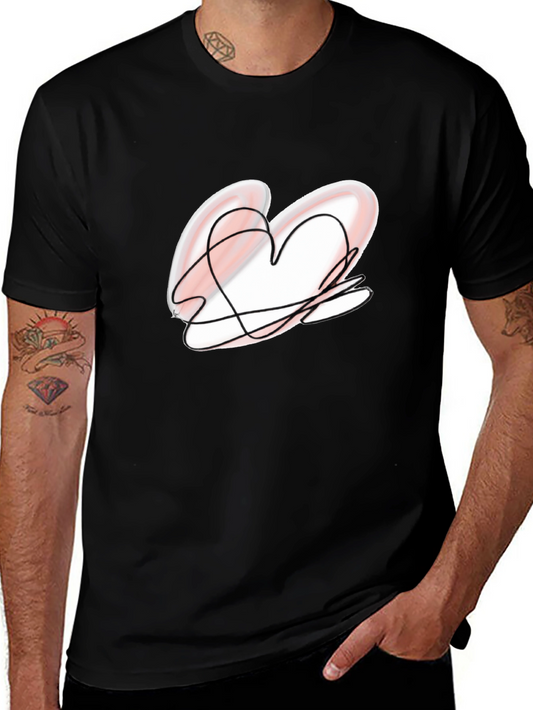 Heart Scribble Black Tee - Unique Graphic Design