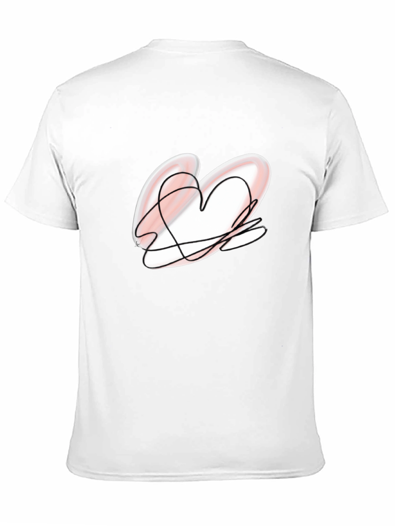 Heart Scribble Black Tee - Unique Graphic Design