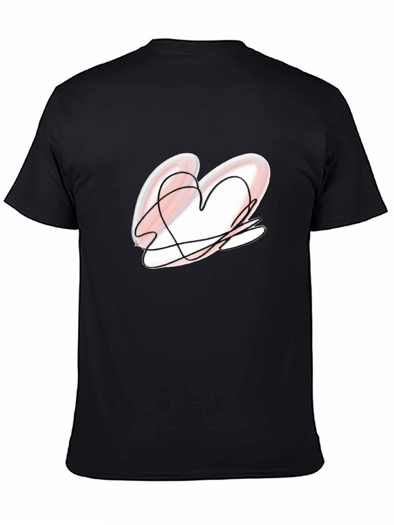Heart Scribble Black Tee - Unique Graphic Design