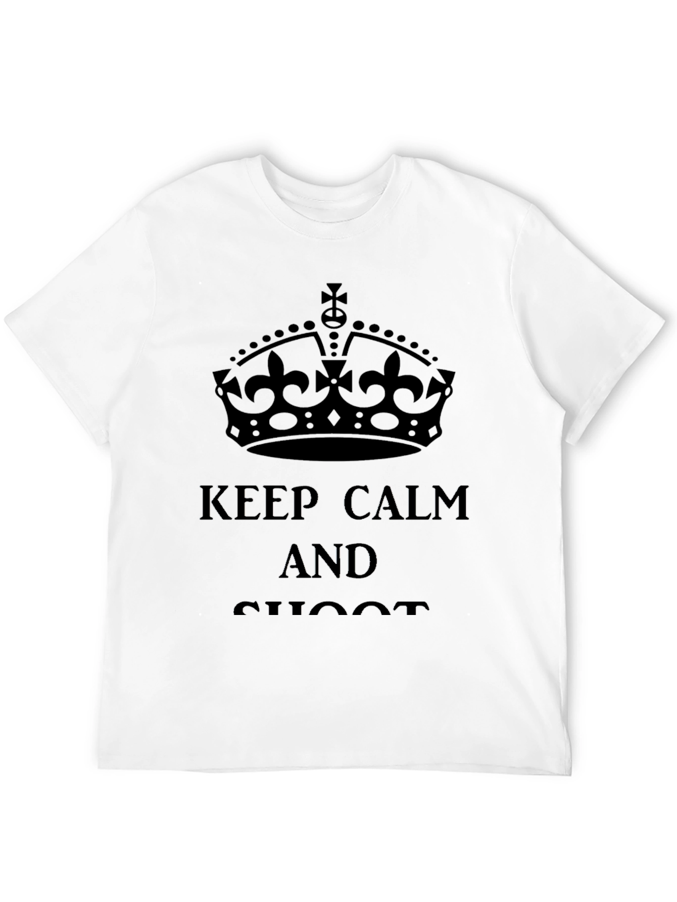 Keep Calm and Shoot Black Graphic Tee Shirt