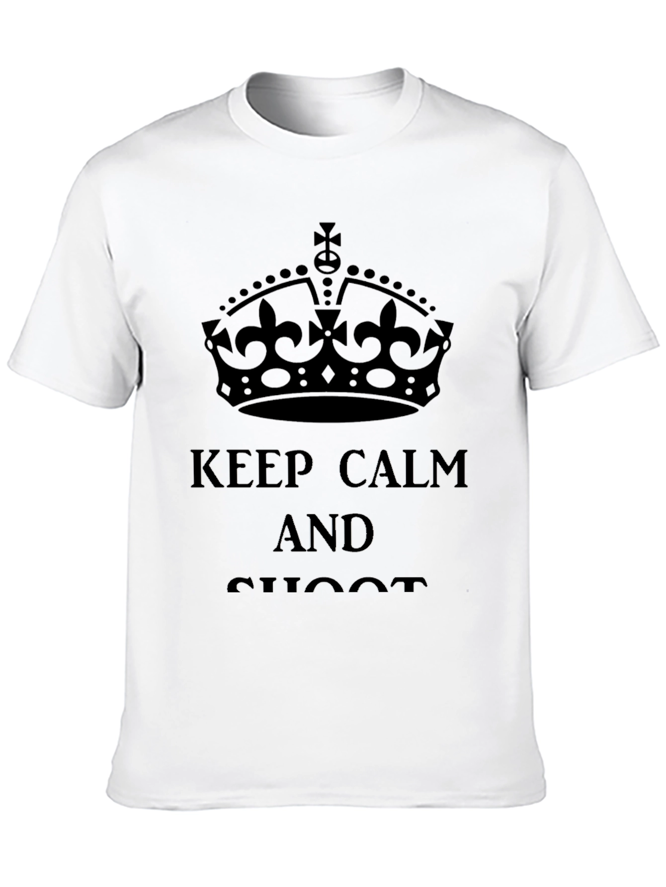 Keep Calm and Shoot Black Graphic Tee Shirt