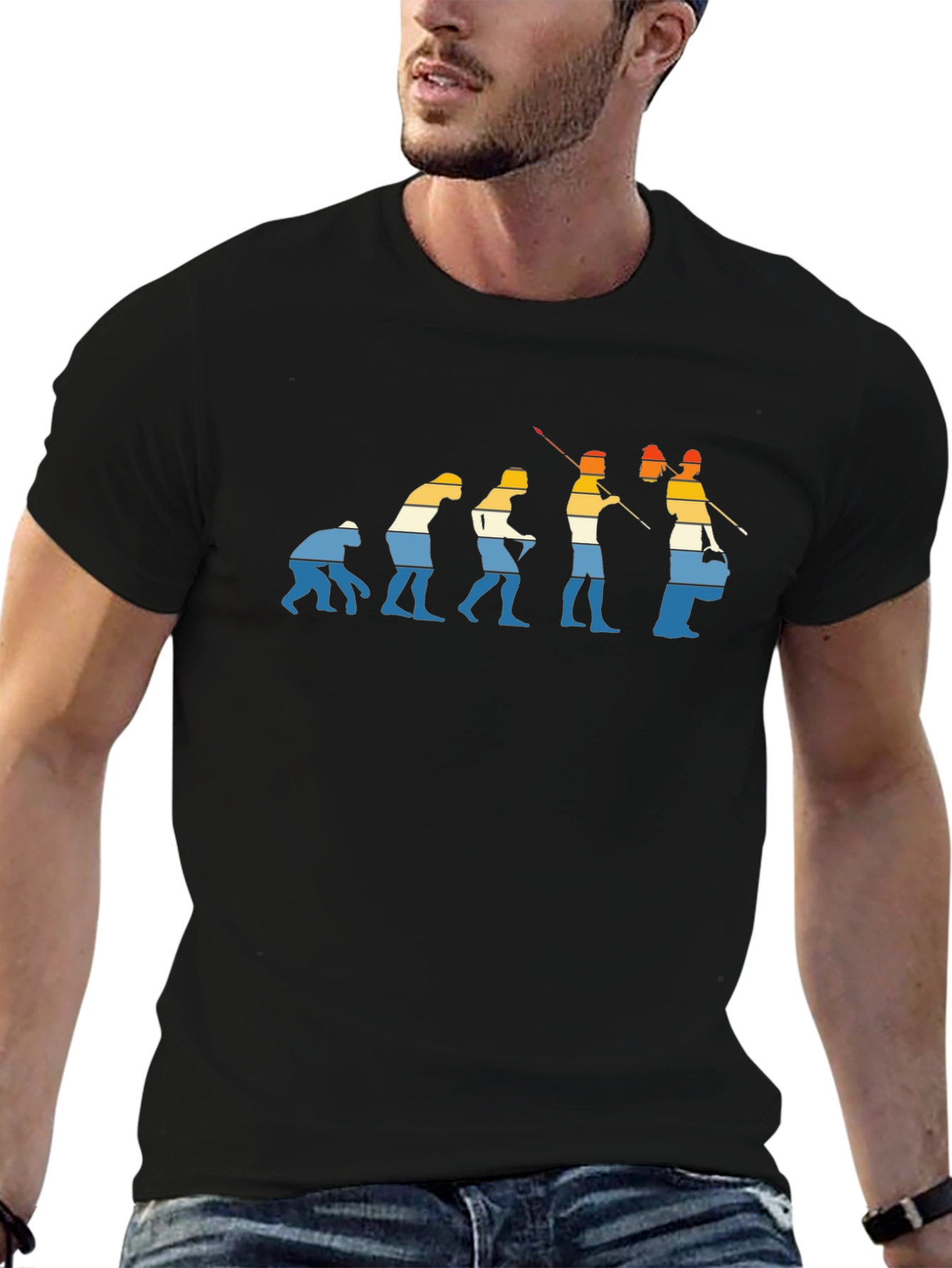 Drummer Evolution Black Graphic T-Shirt