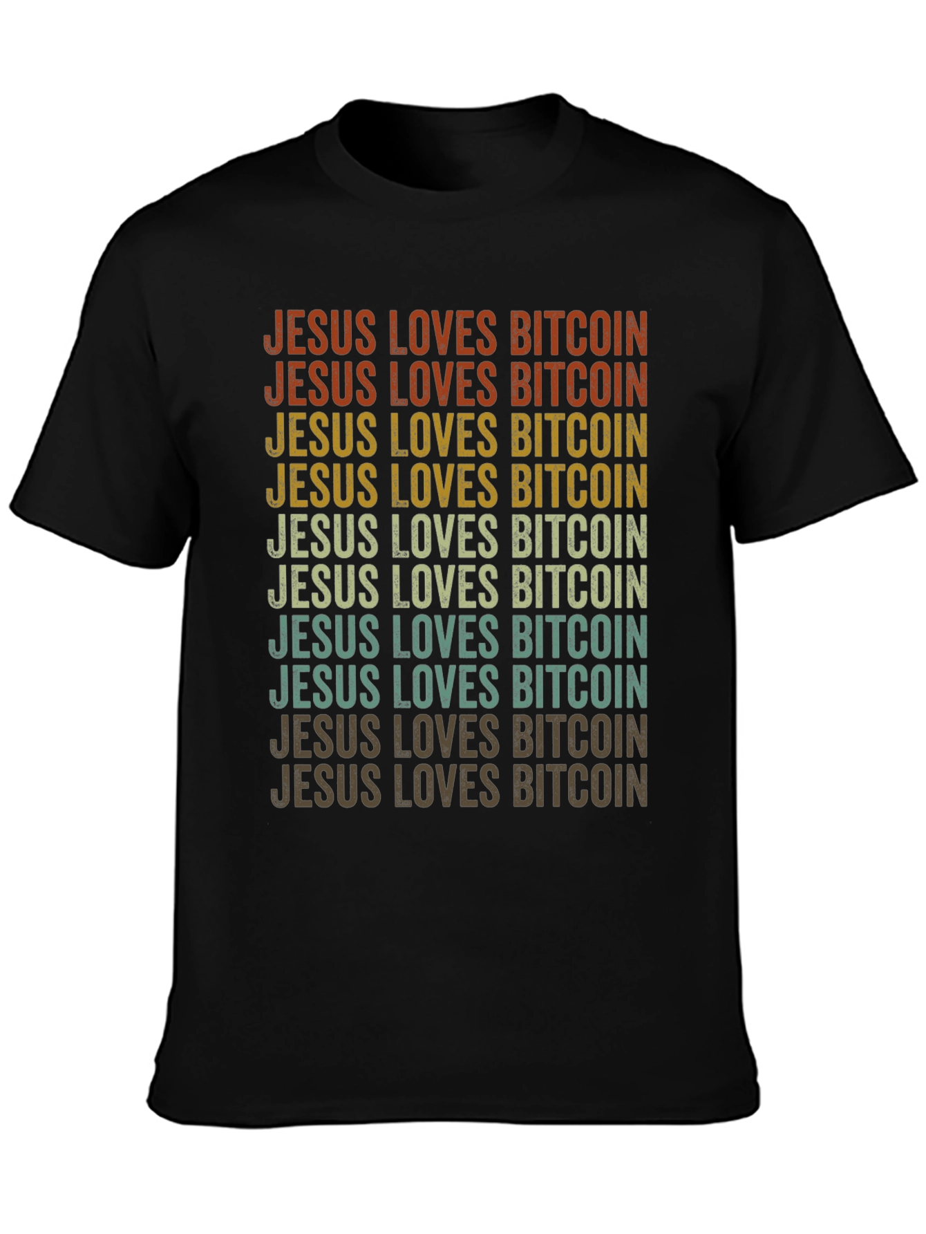 Jesus Loves Bitcoin Retro Style T-Shirt