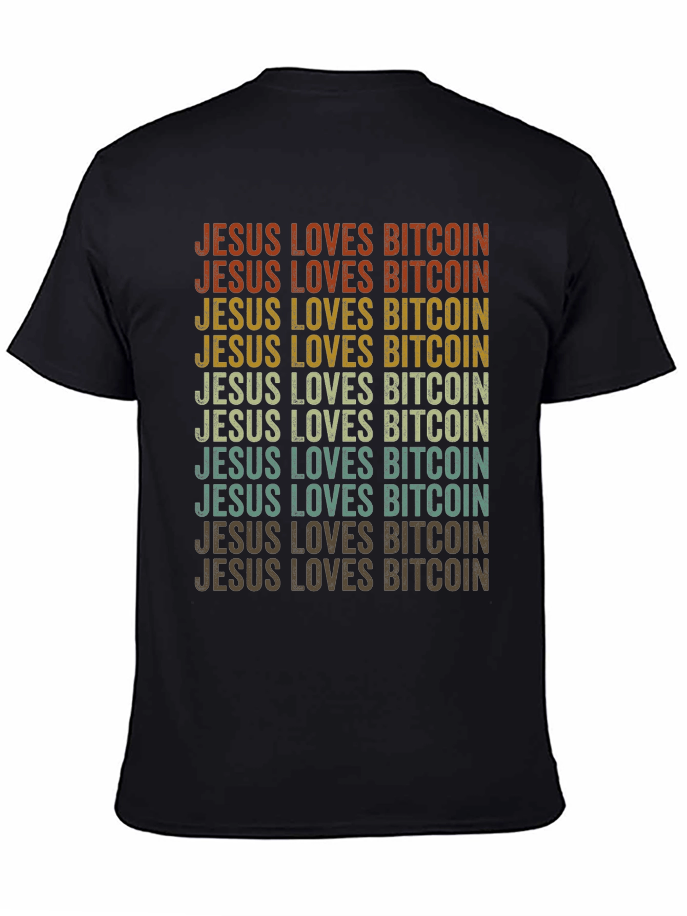 Jesus Loves Bitcoin Retro Style T-Shirt