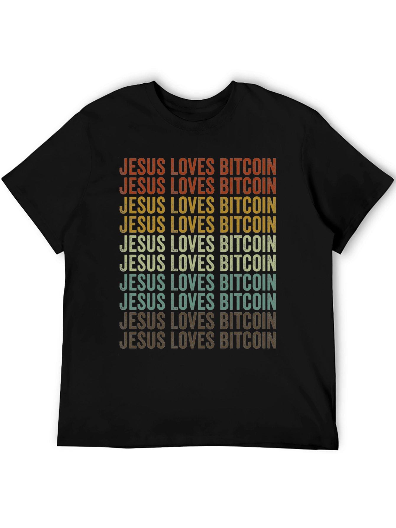 Jesus Loves Bitcoin Retro Style T-Shirt