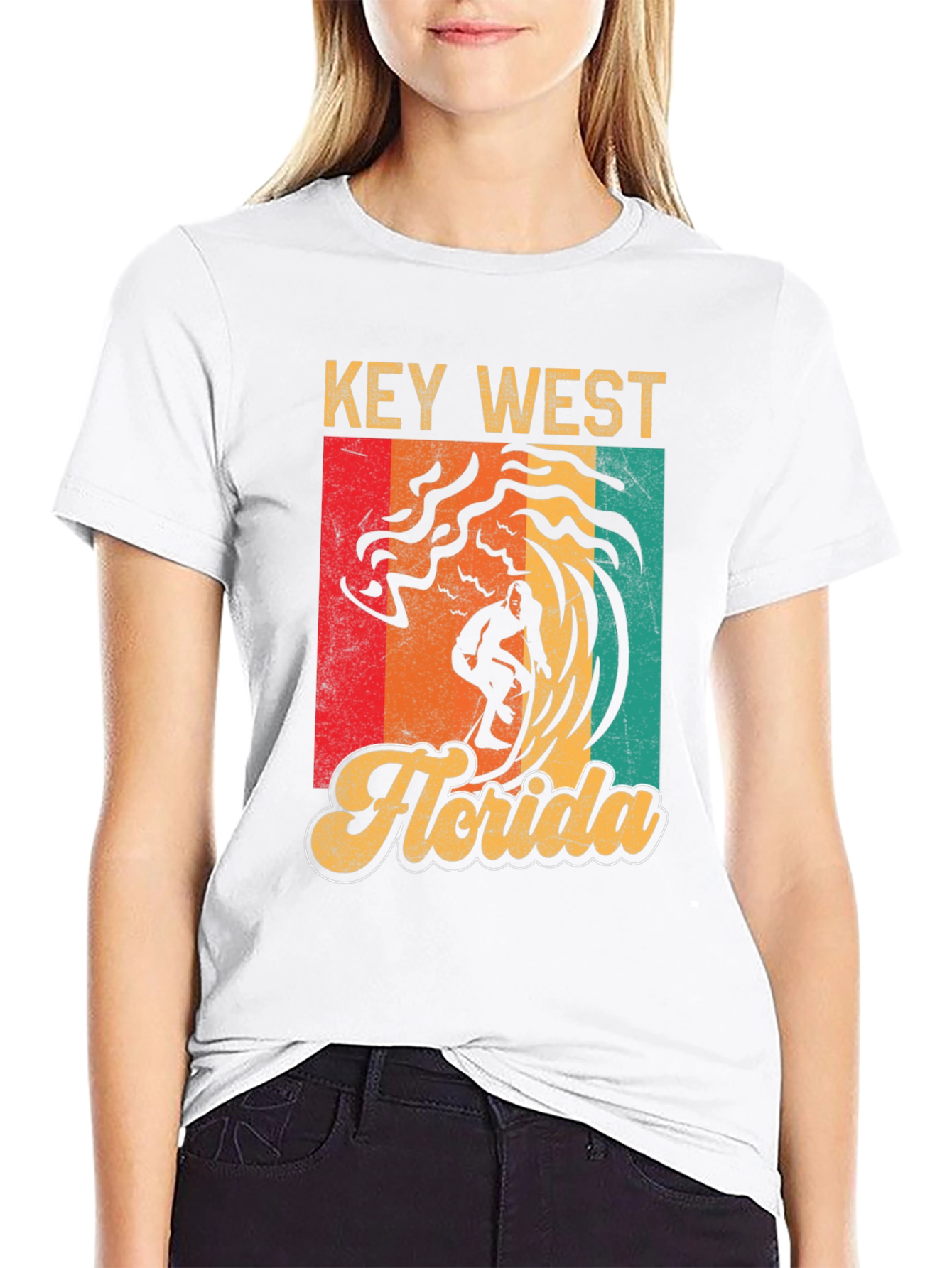 Key West Florida Surfer T-Shirt - Retro Style