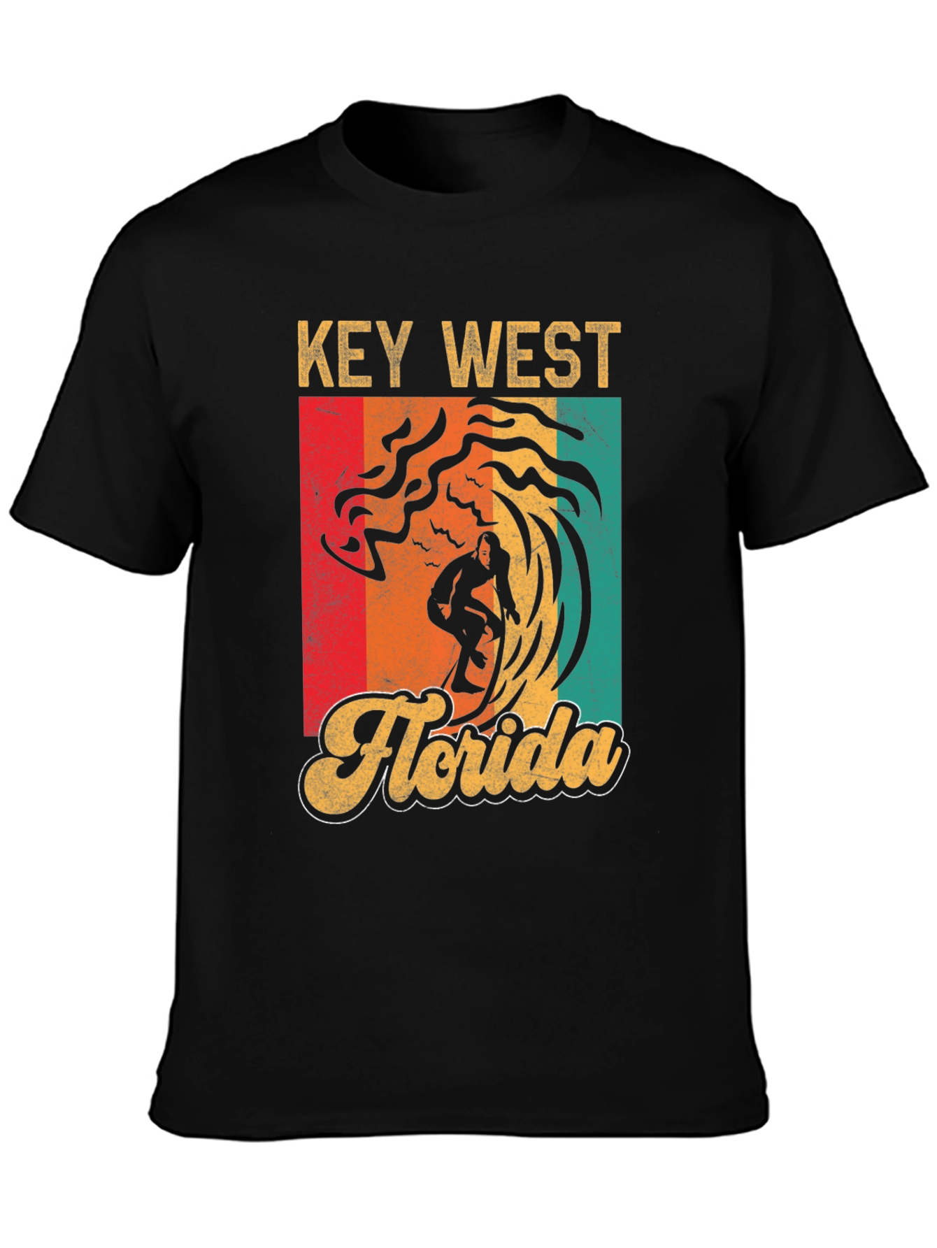 Key West Florida Surfer T-Shirt - Retro Style