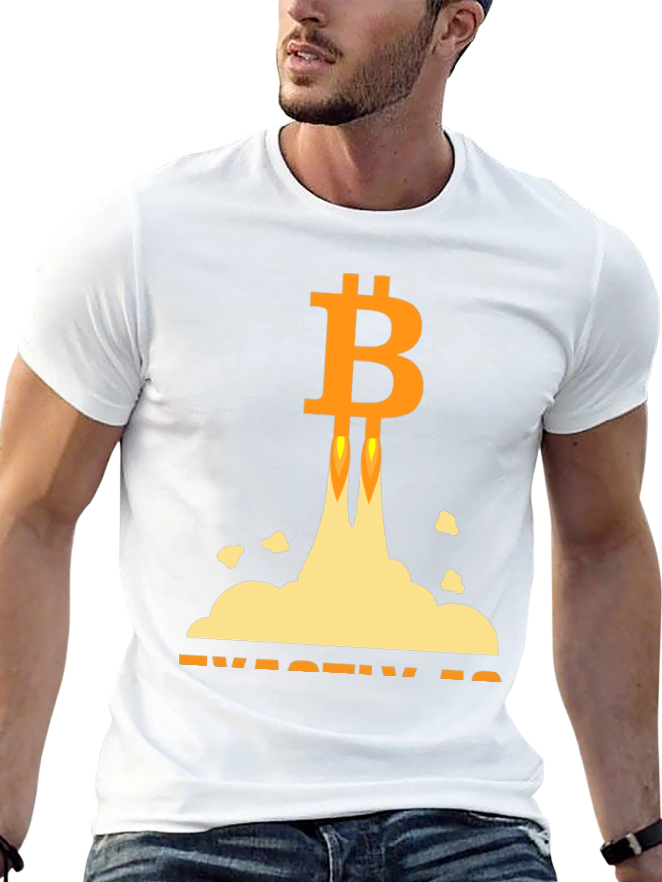 Bitcoin Rocket Launch Black T-Shirt