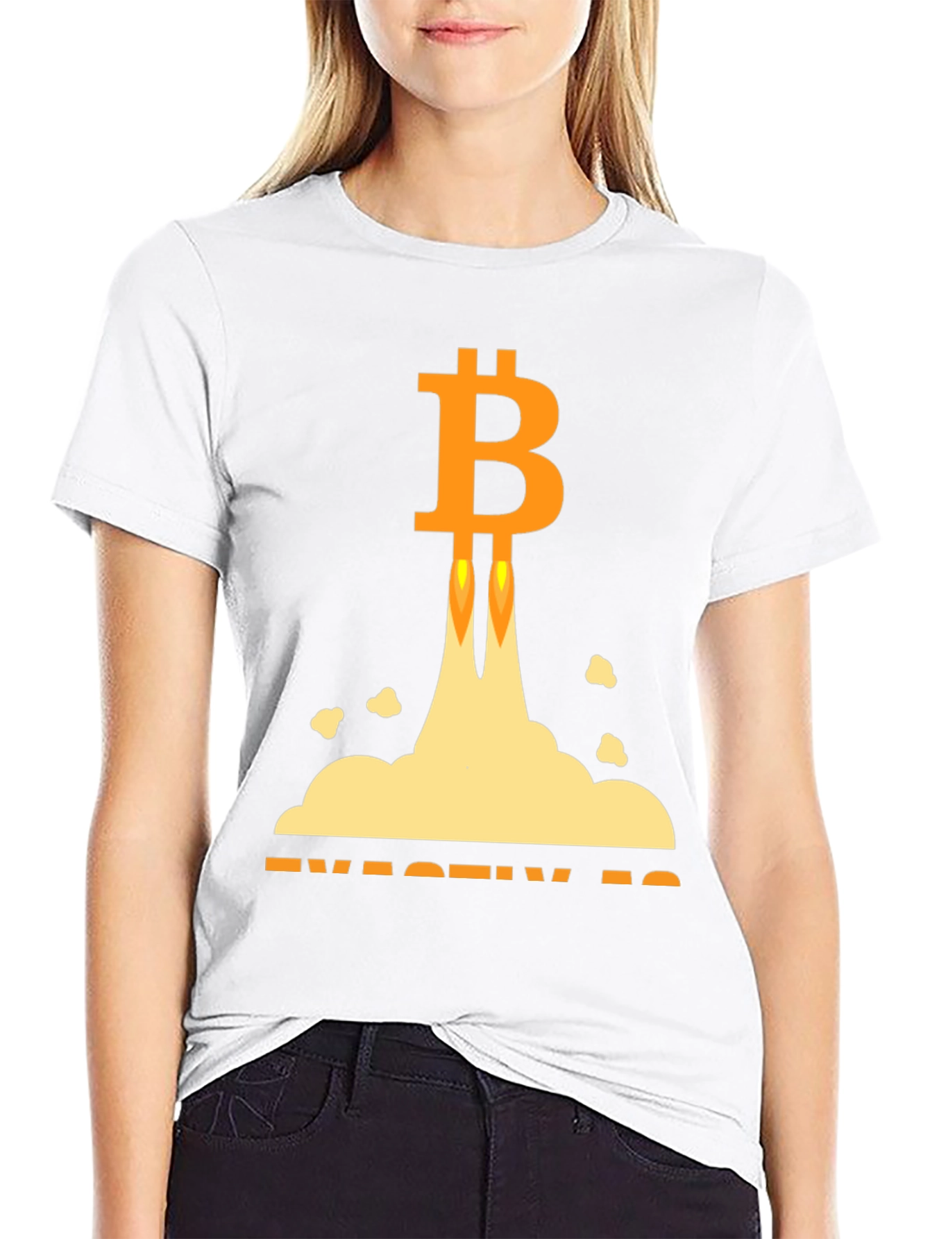 Bitcoin Rocket Launch Black T-Shirt