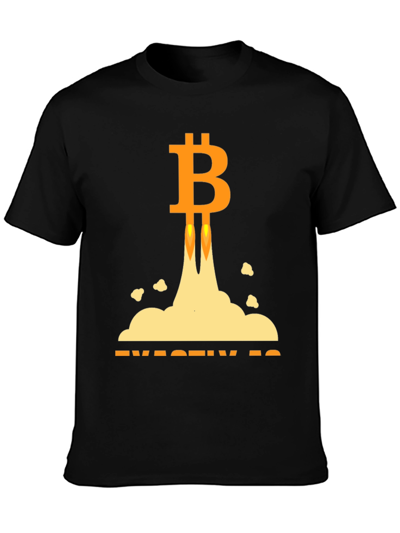 Bitcoin Rocket Launch Black T-Shirt