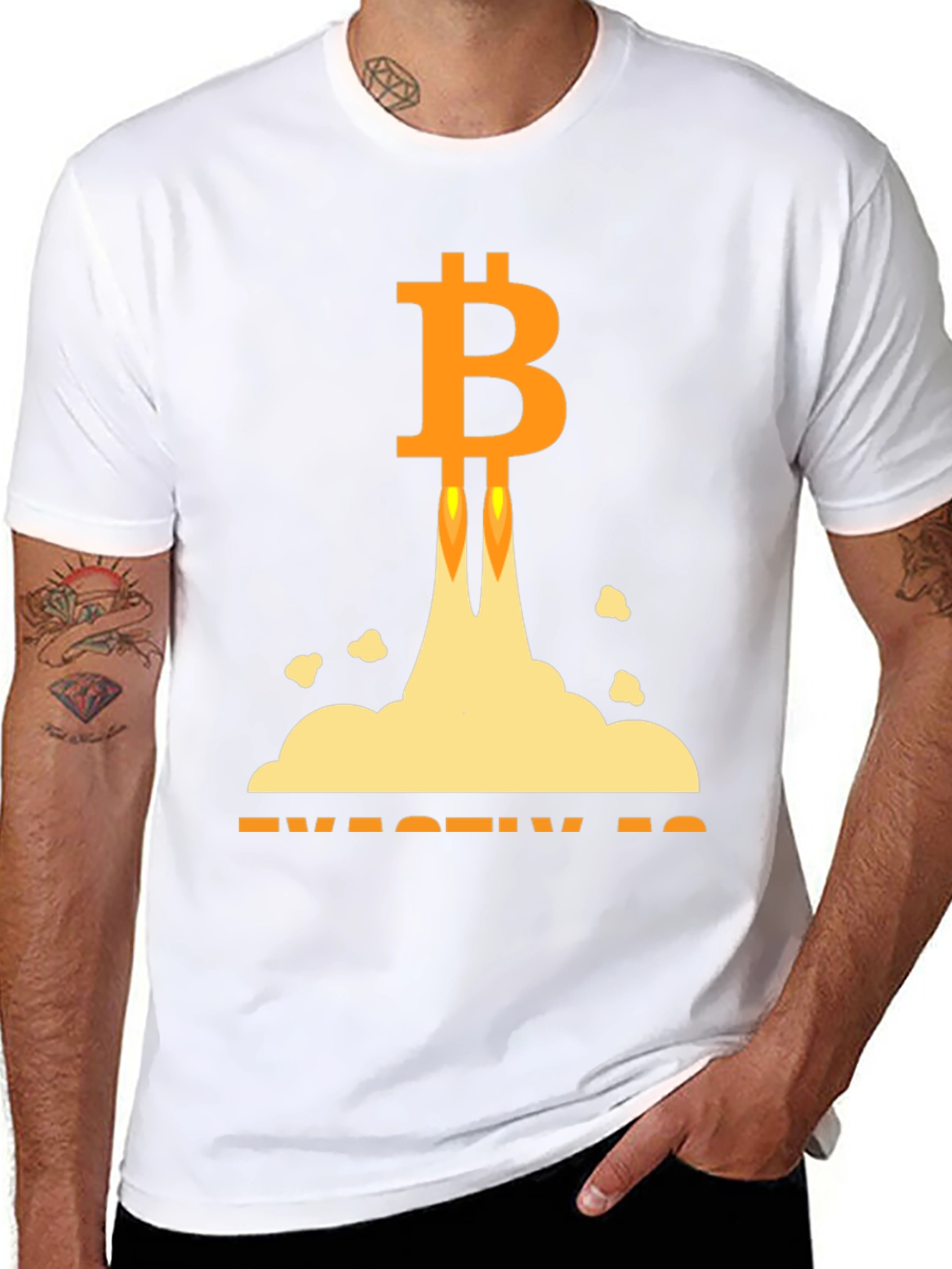 Bitcoin Rocket Launch Black T-Shirt