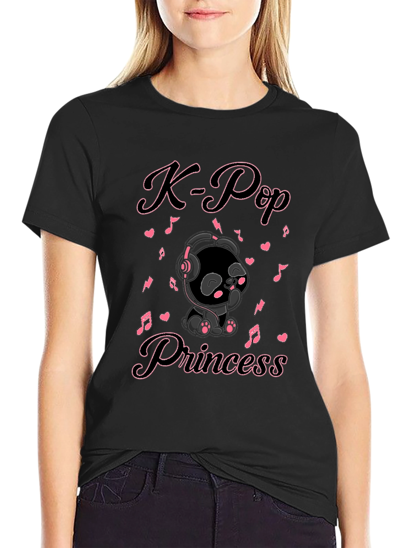 K-Pop Princess Black T-Shirt