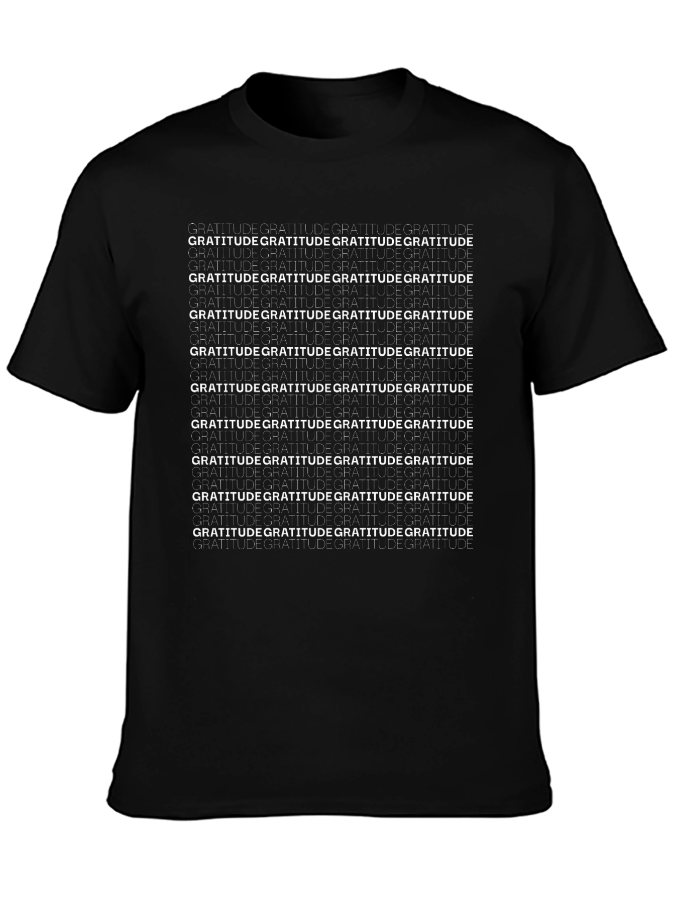 Gratitude T-Shirt - Black Crew Neck