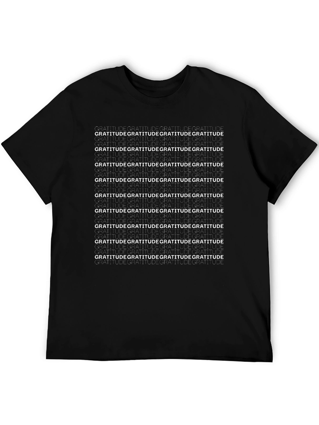 Gratitude T-Shirt - Black Crew Neck
