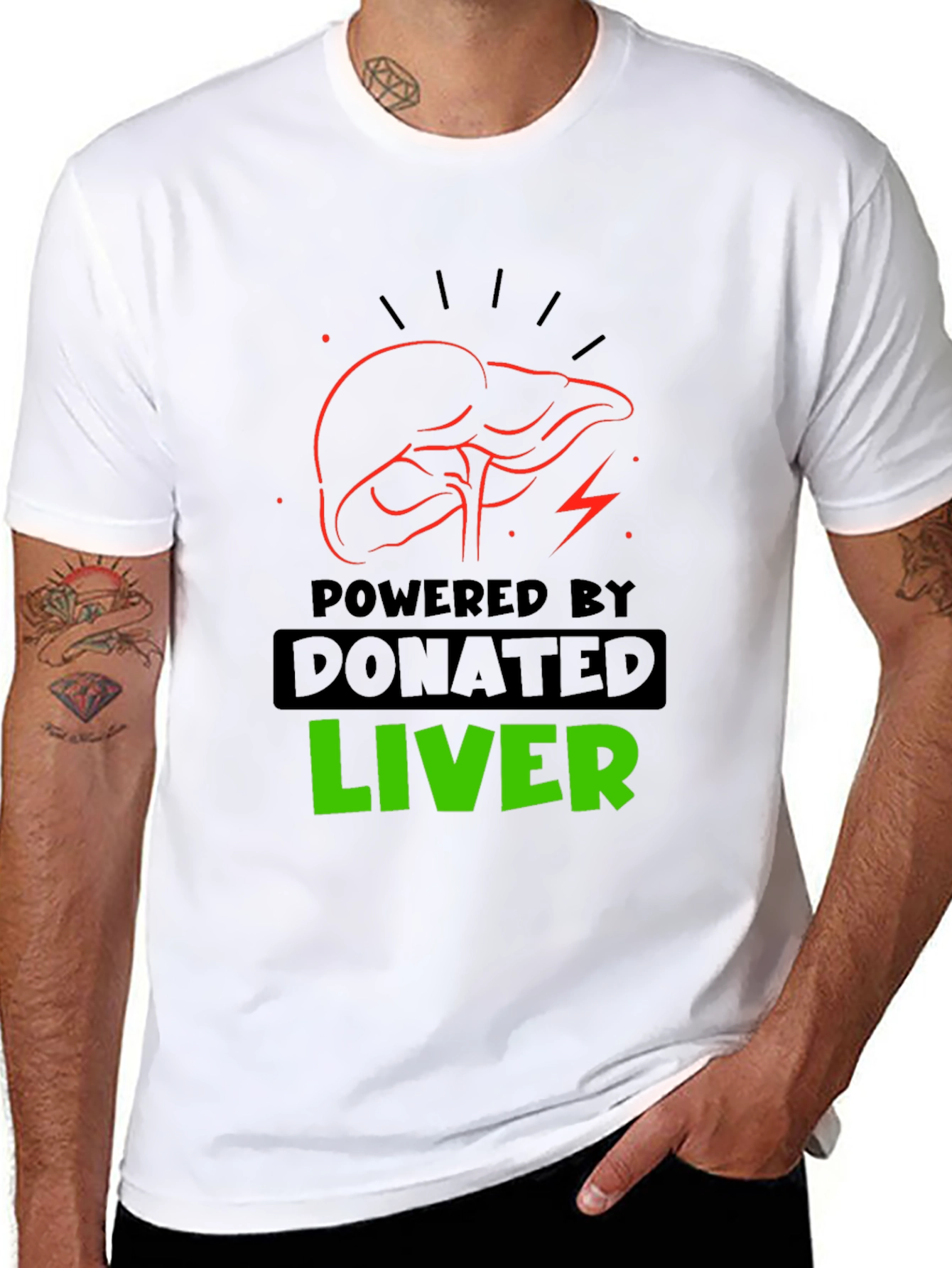 Powered by Donated Liver Graphic T-Shirt
