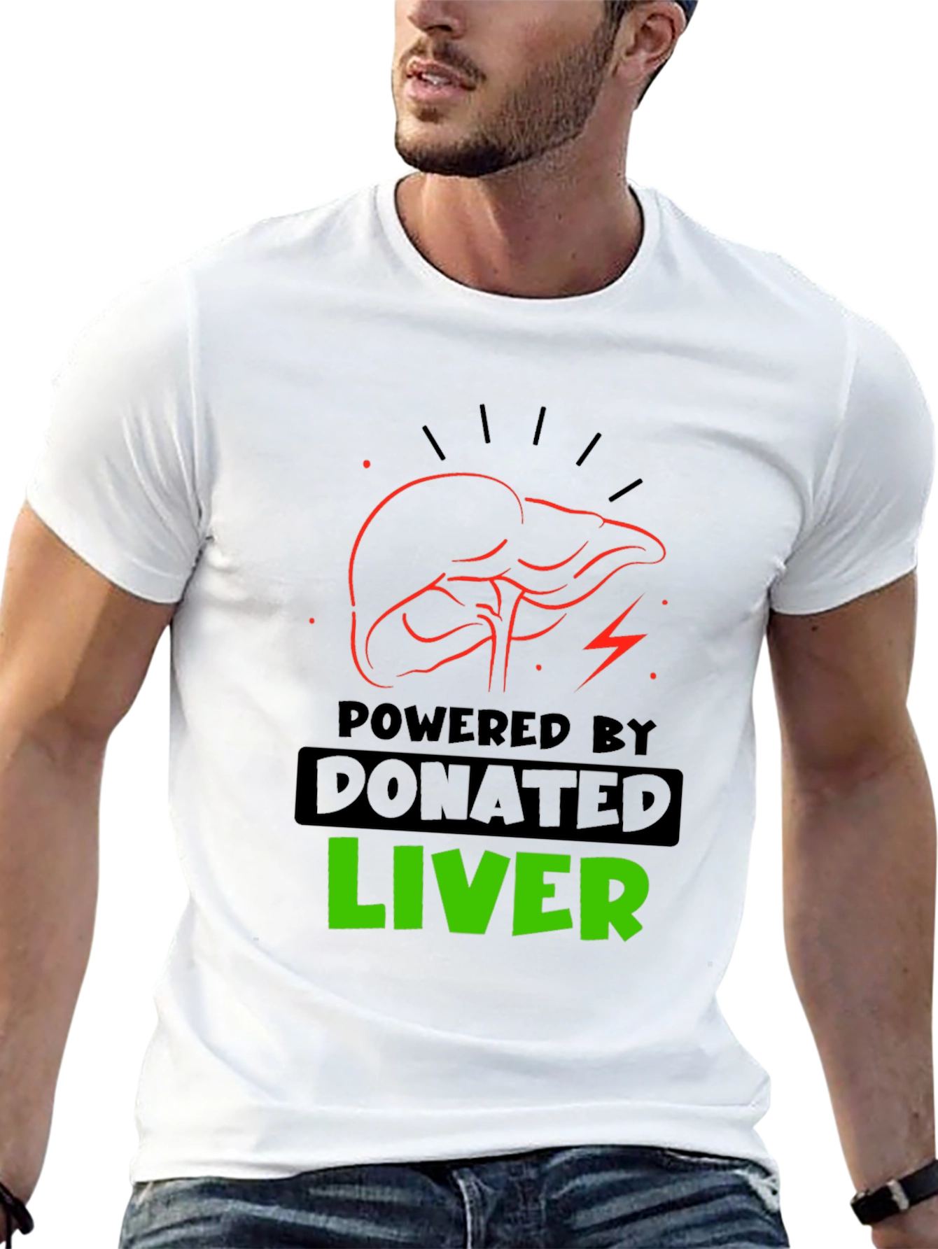 Powered by Donated Liver Graphic T-Shirt