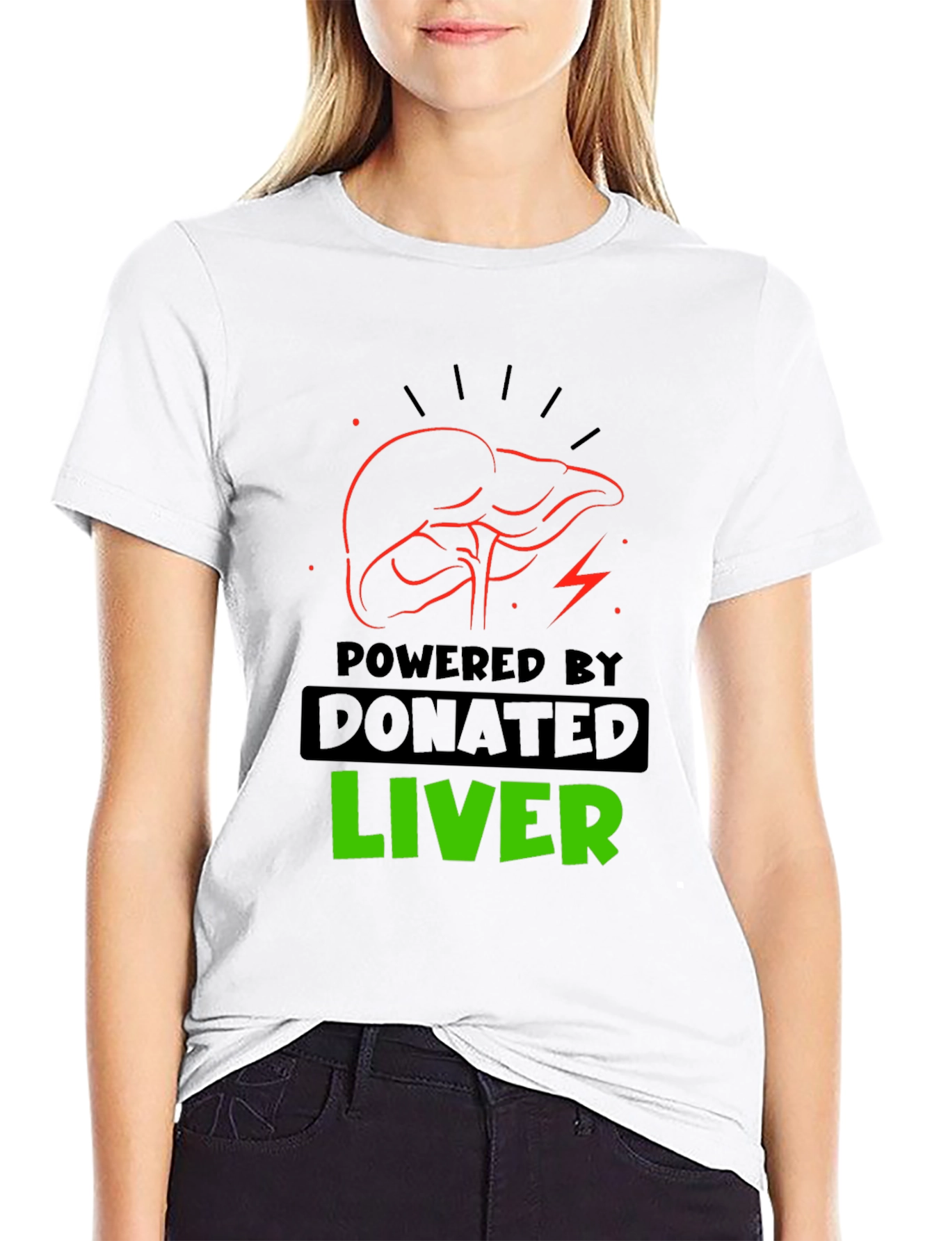 Powered by Donated Liver Graphic T-Shirt