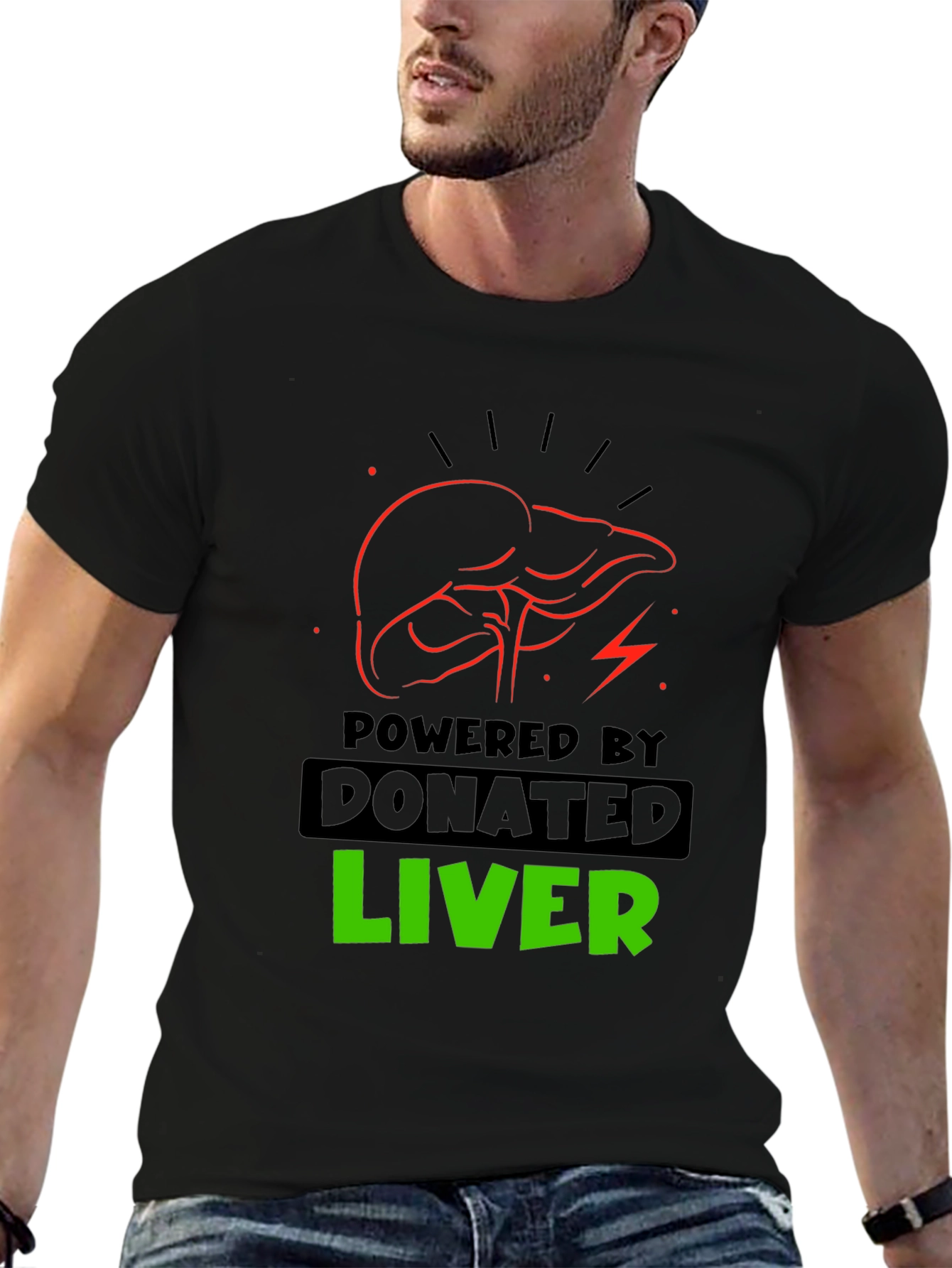 Powered by Donated Liver Graphic T-Shirt