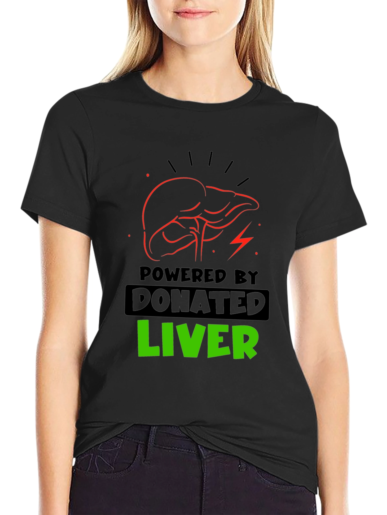 Powered by Donated Liver Graphic T-Shirt