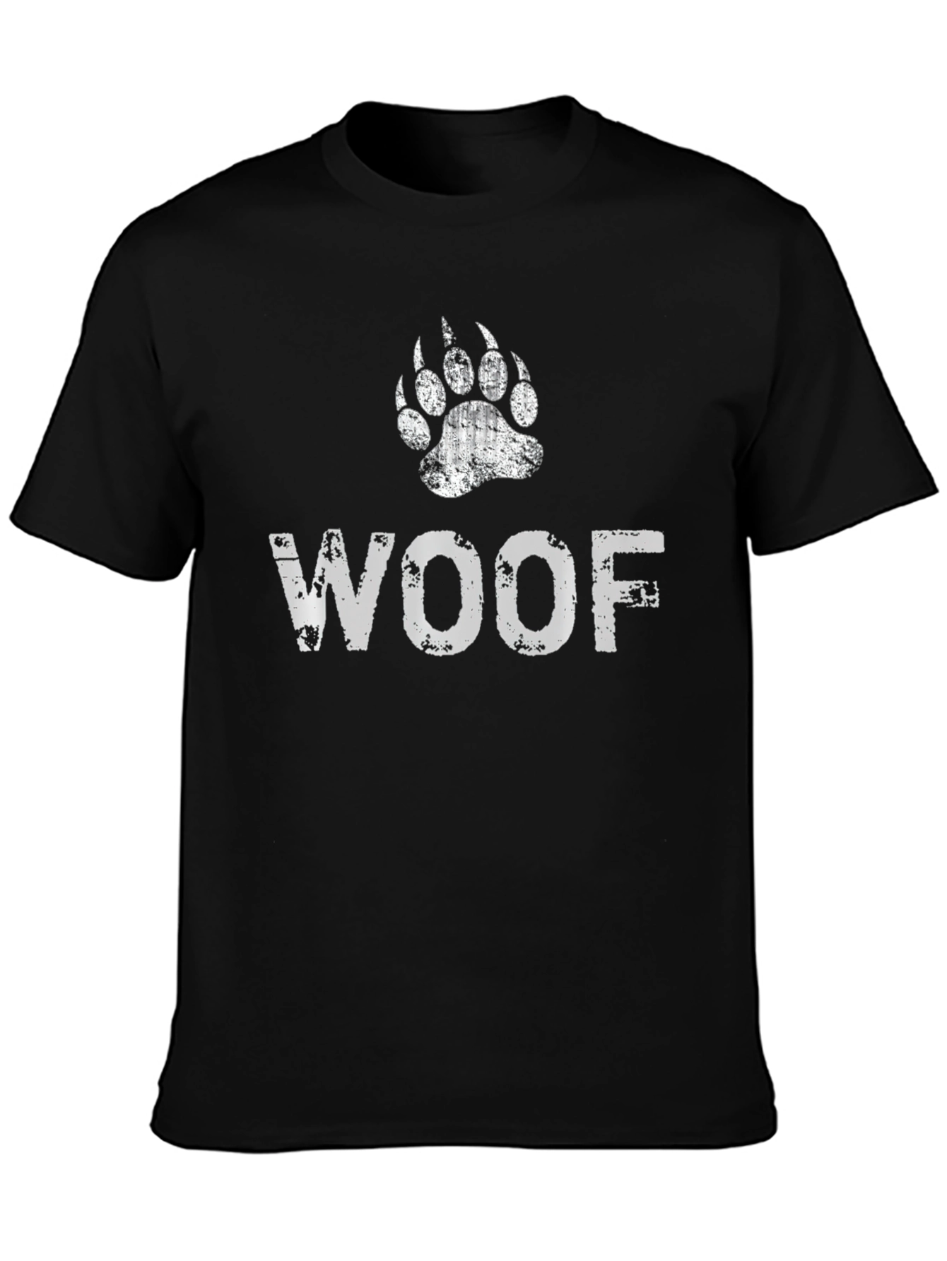 Woof Bear Paw Print Graphic T-Shirt